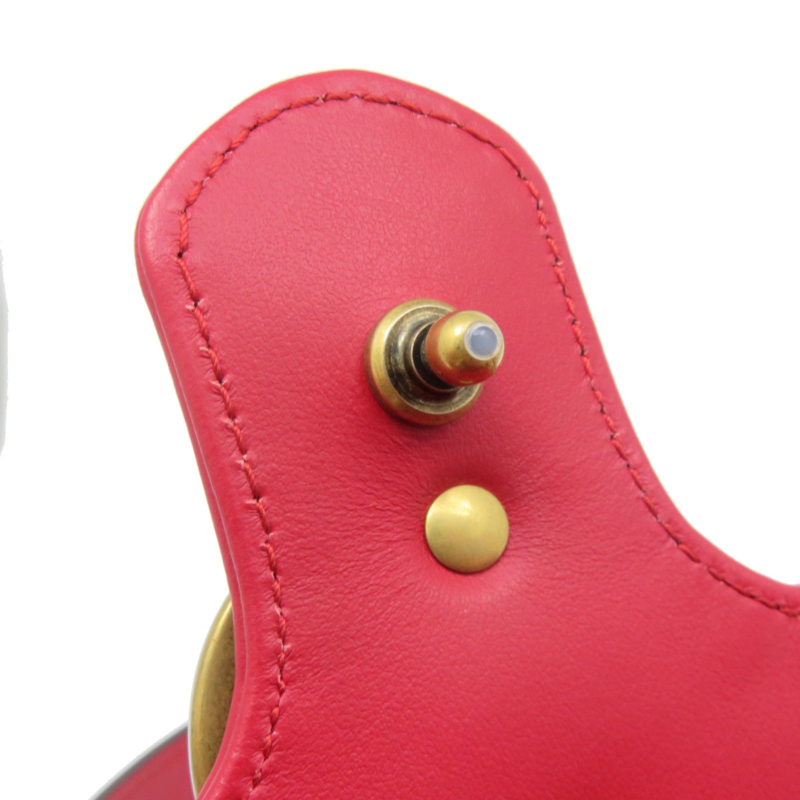 GUCCI cowhide leather GG Marmont Mini Chain Shoulder Bag quilted chain shoulder bag red