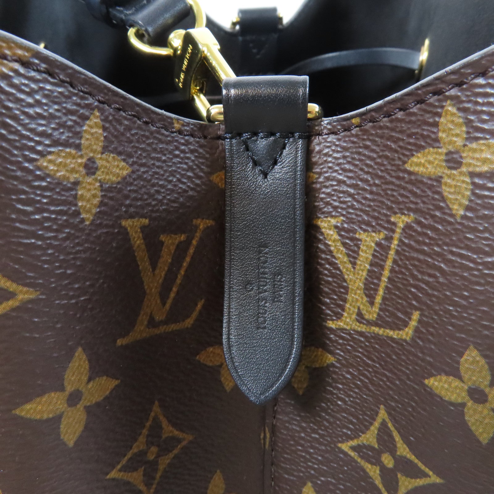 LOUIS VUITTON Monogram Neo Noe MM金扣肩背袋啡色/黑色