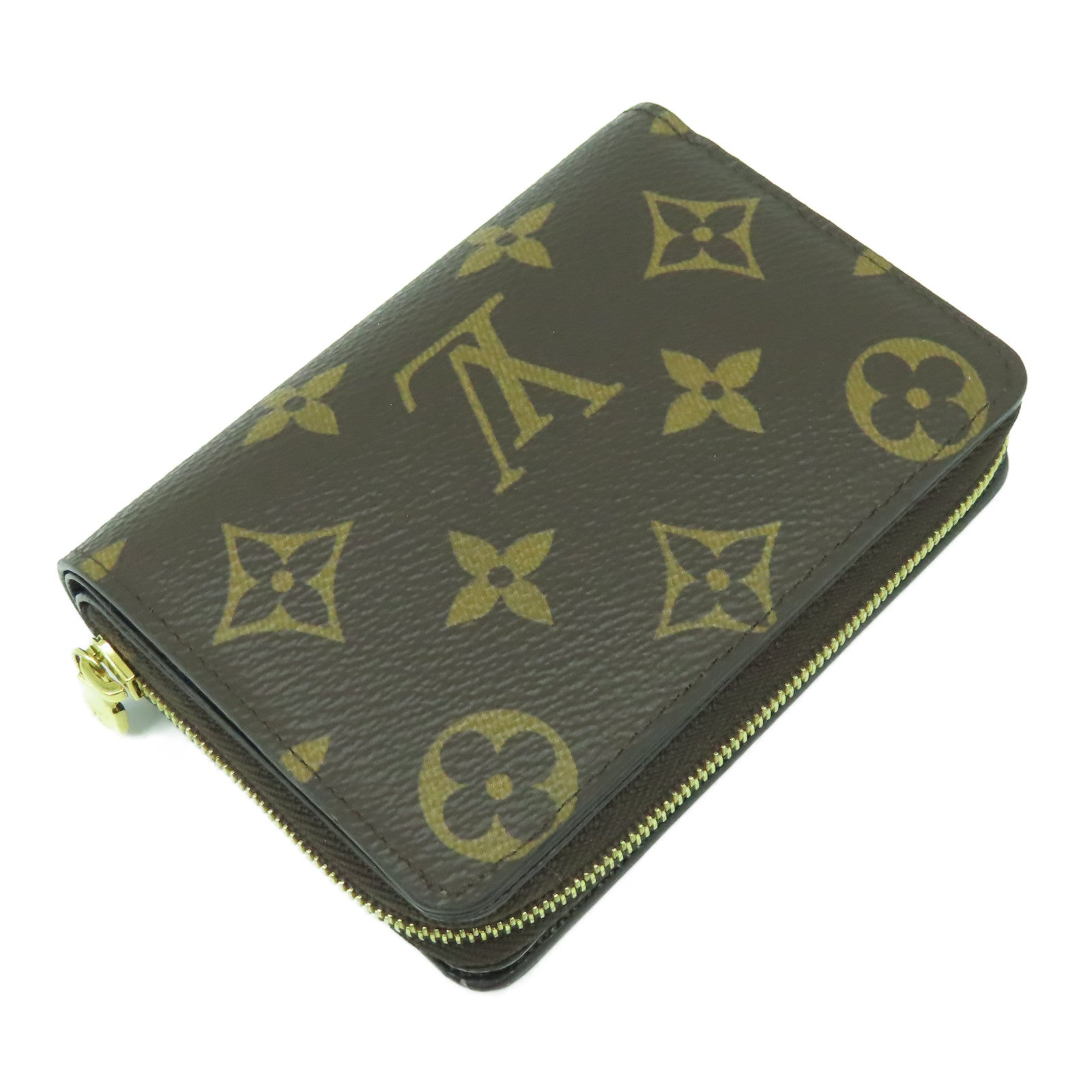 LOUIS VUITTON Monogram Lou金扣錢包啡色