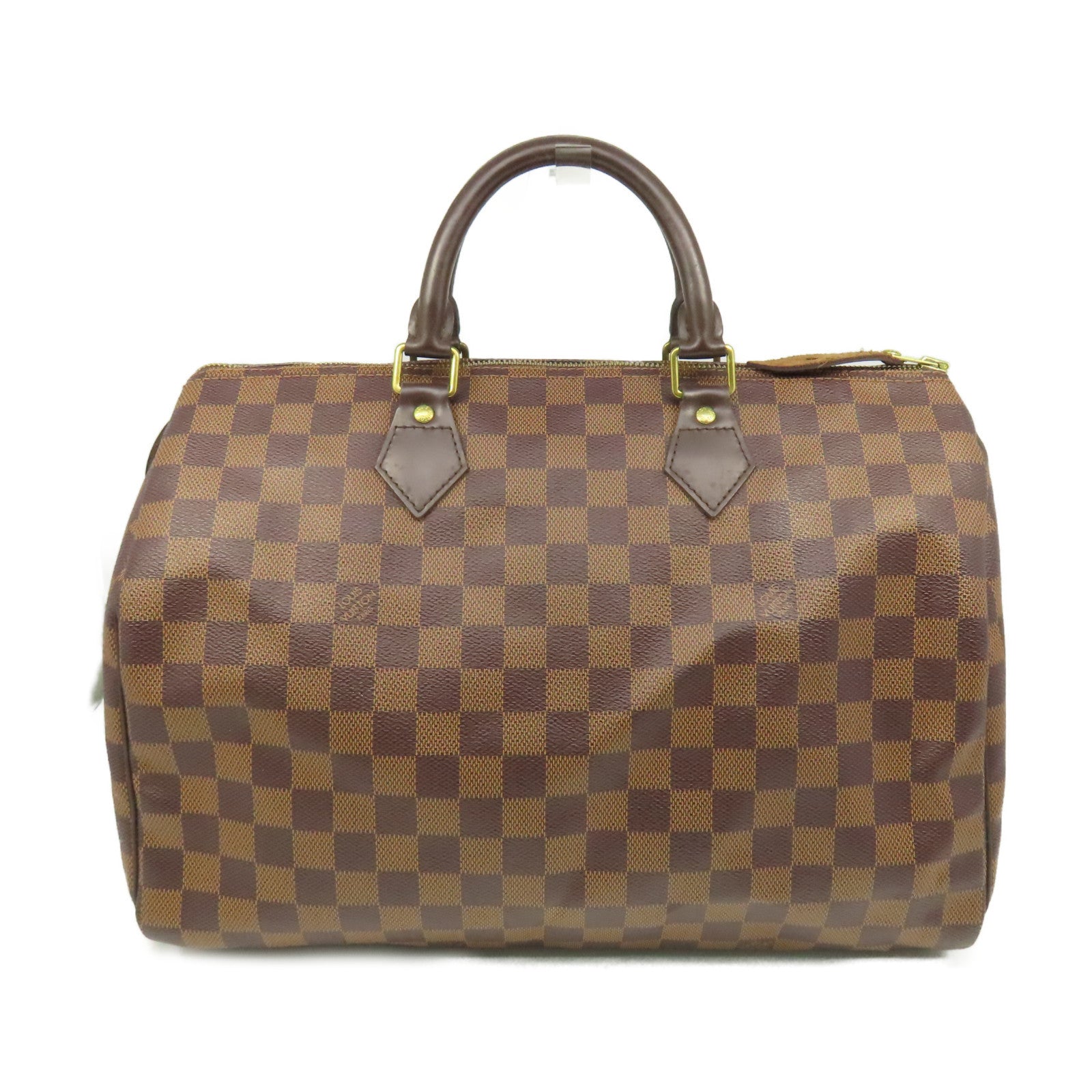 LOUIS VUITTON Damier Speedy 35金扣手挽袋啡色