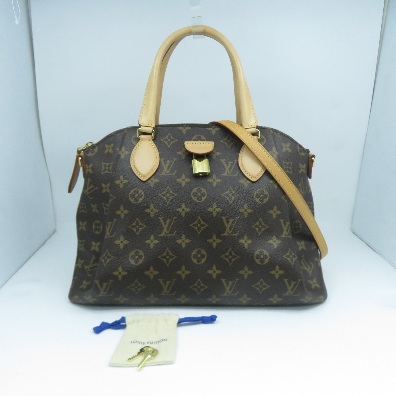 LOUIS VUITTON Monogram Rivoli MM金扣手挽肩背兩用袋啡色