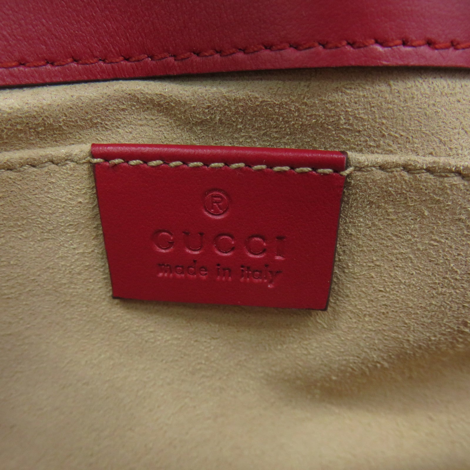 GUCCI cowhide leather GG Marmont Mini Chain Shoulder Bag quilted chain shoulder bag red