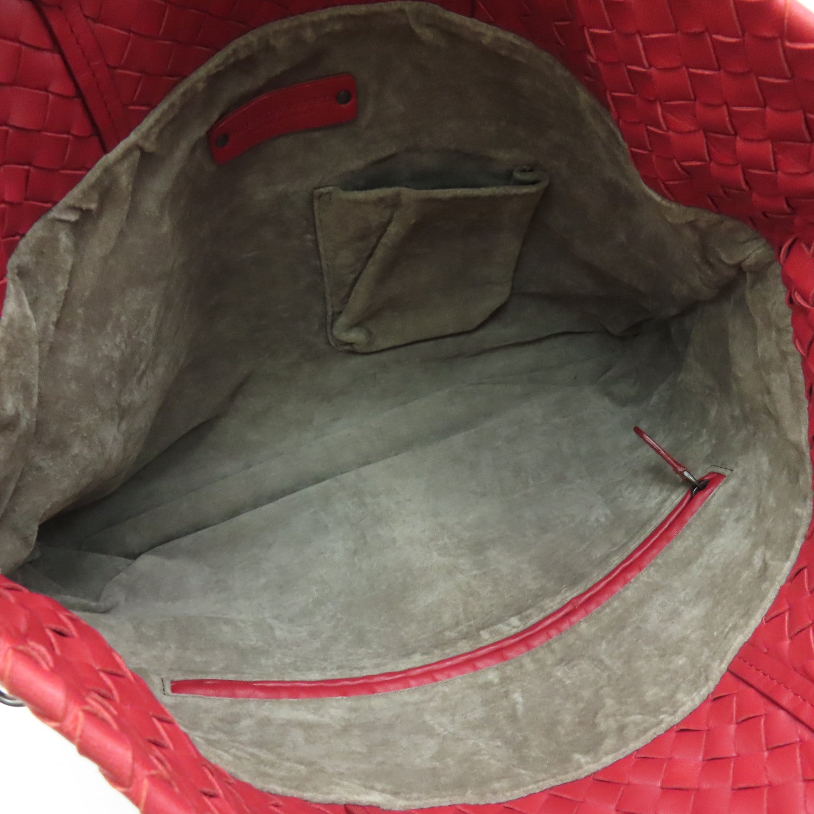 BOTTEGA VENETA 織紋皮革2way Shoulder Bag手挽肩背兩用袋紅色