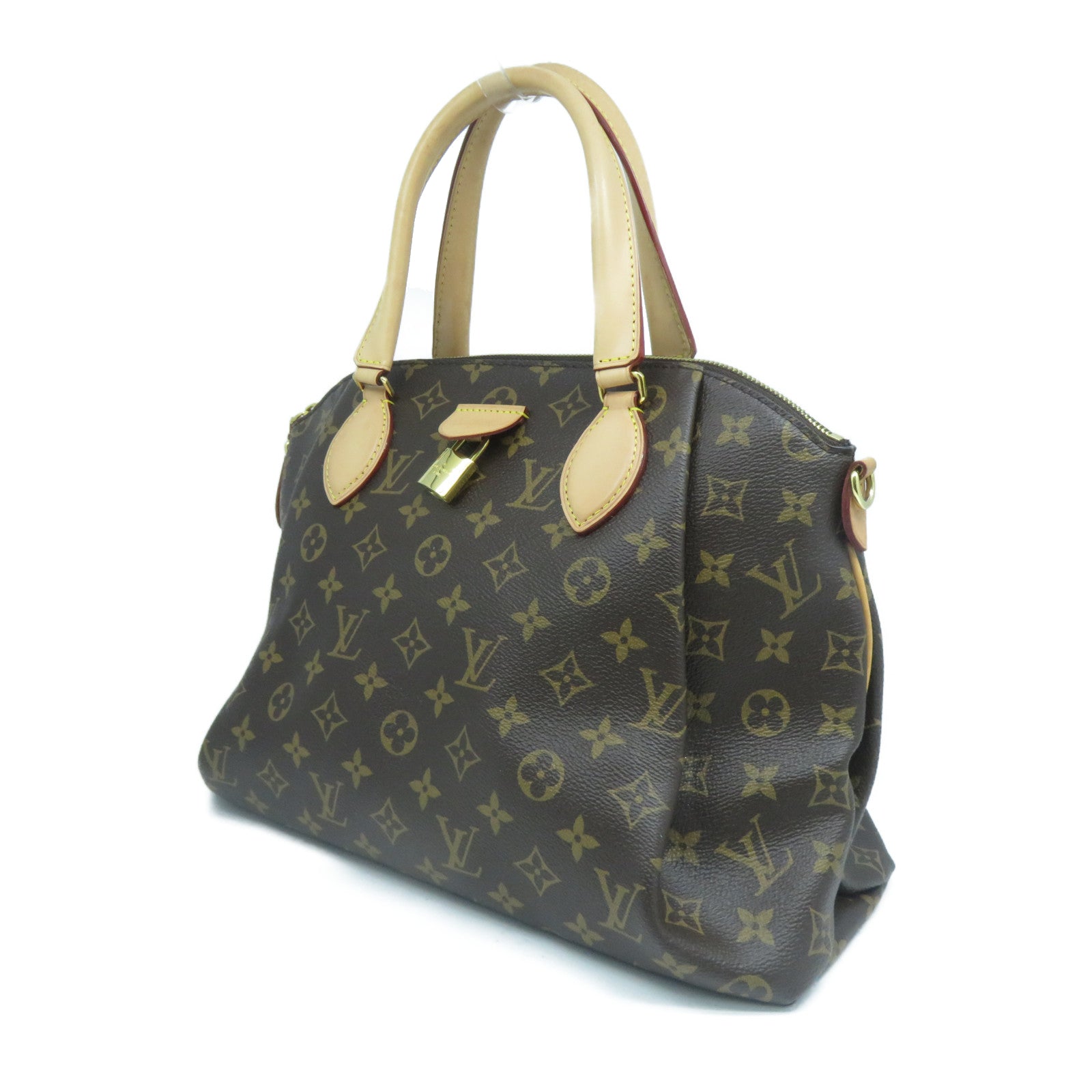 LOUIS VUITTON Monogram Rivoli MM金扣手挽肩背兩用袋啡色