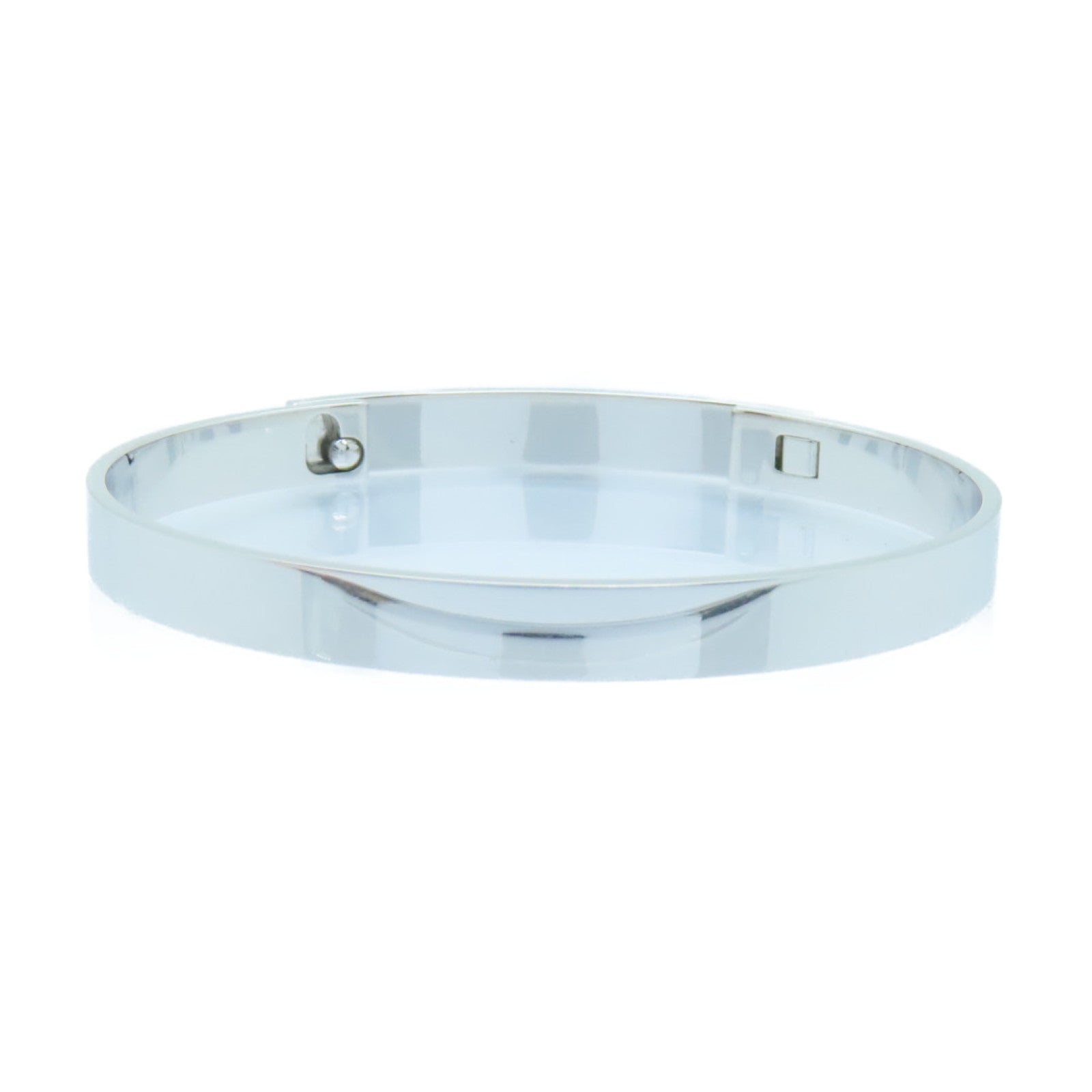 HERMES 18K白金/0.91ct鑽石Collier De Chien Bracelet手鐲銀色