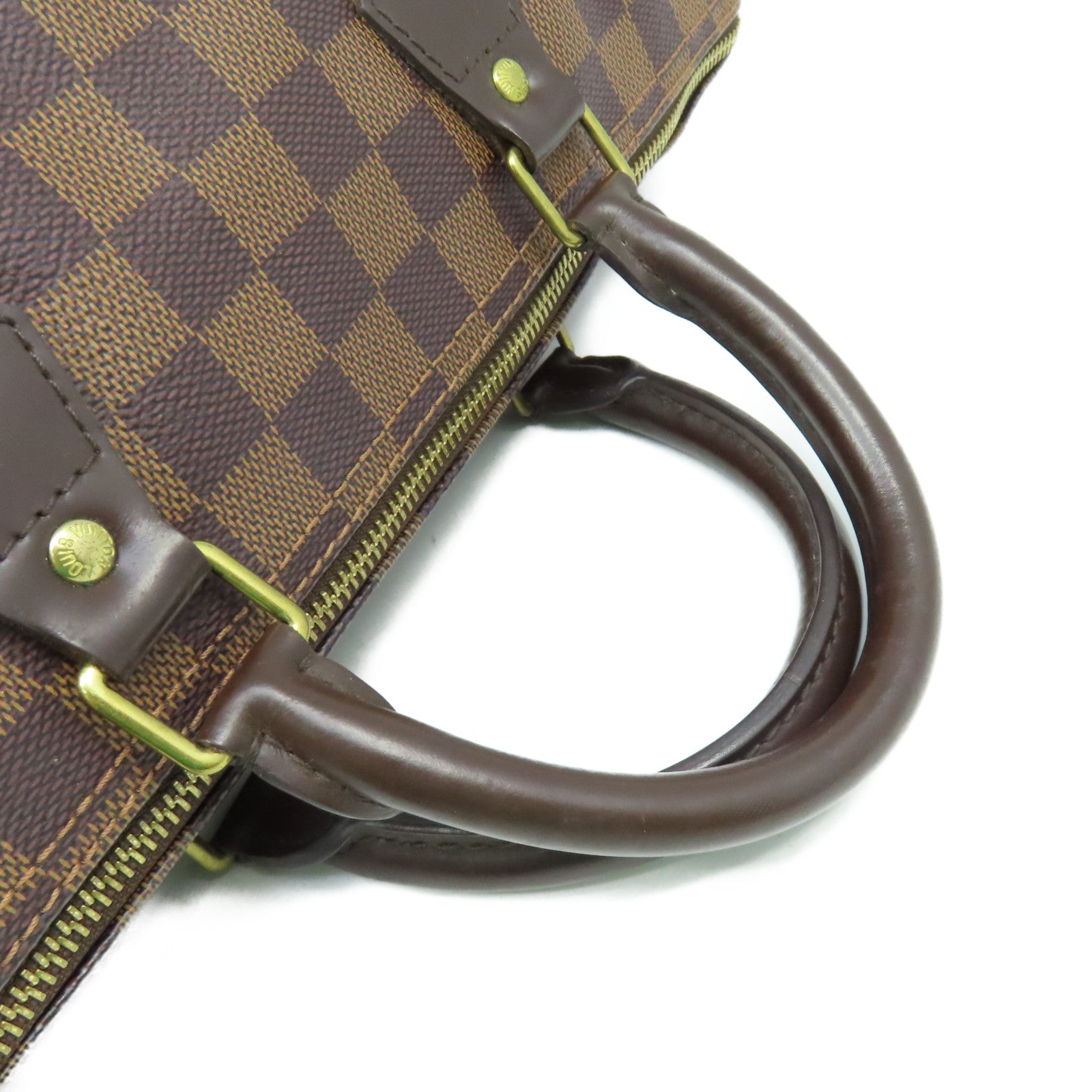 LOUIS VUITTON Damier Speedy 35金扣手挽袋啡色