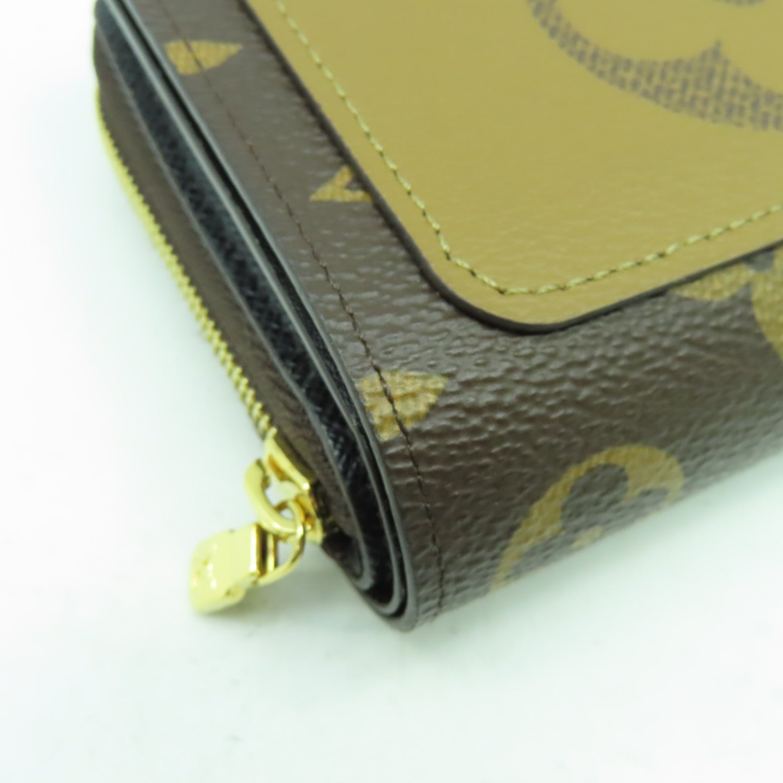 LOUIS VUITTON Monogram Lou金扣錢包啡色
