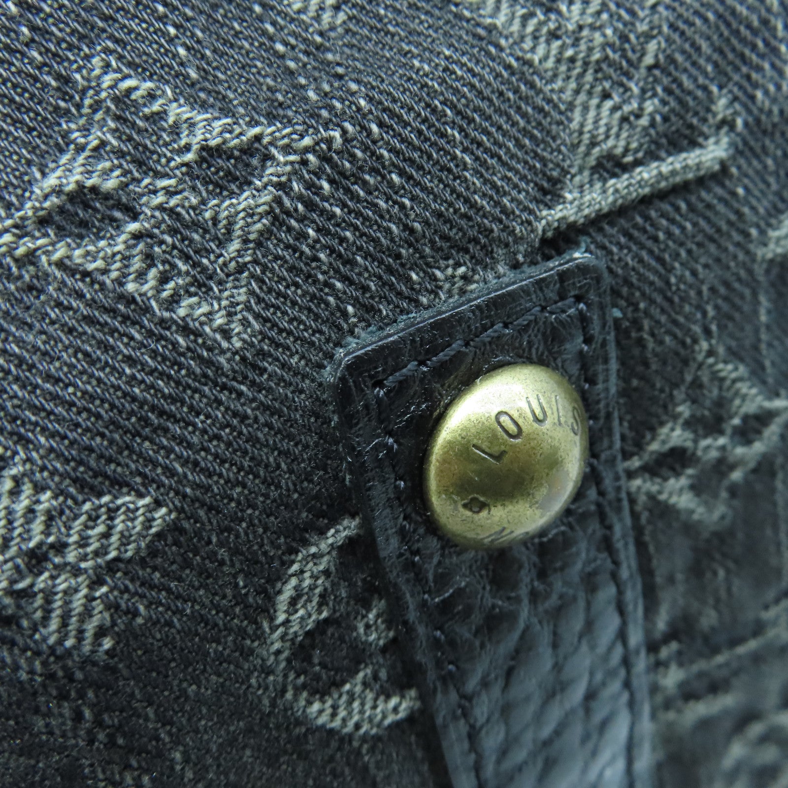 LOUIS VUITTON Mono-Denim Neo Cabby MM金扣手挽肩背兩用袋黑色