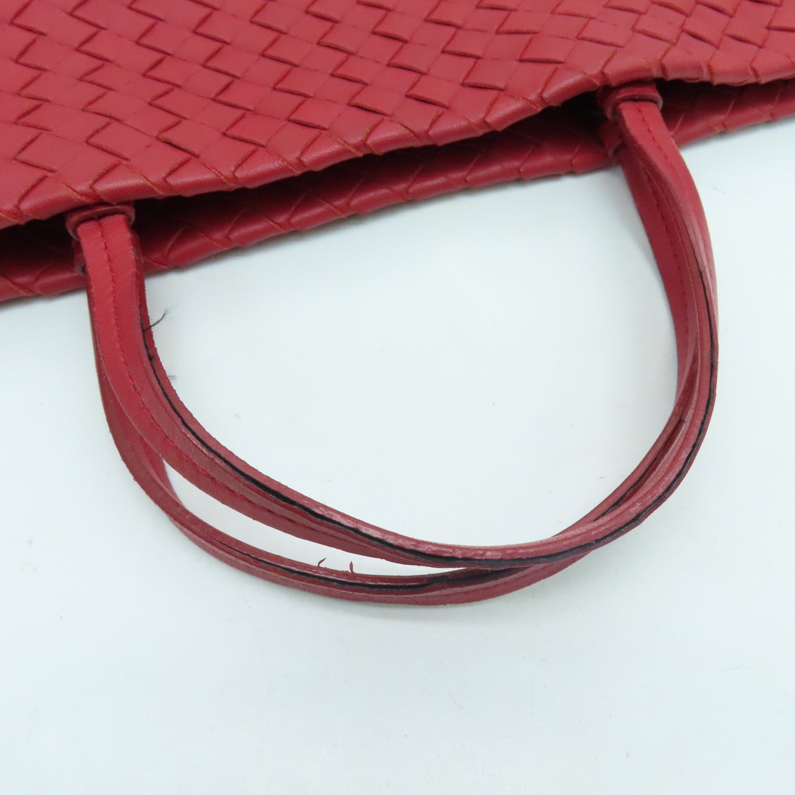 BOTTEGA VENETA 織紋皮革2way Shoulder Bag手挽肩背兩用袋紅色