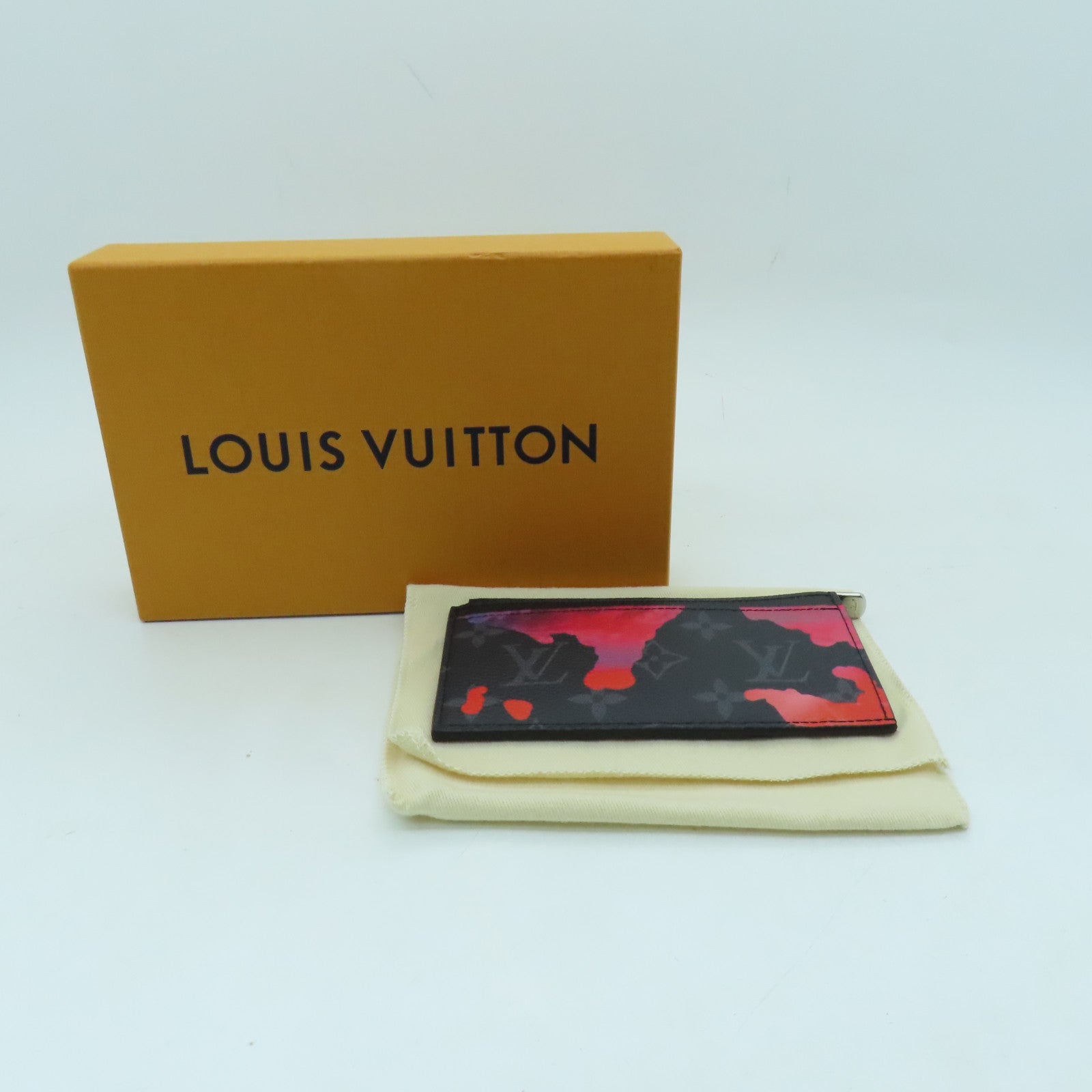 LOUIS VUITTON Monogram Coin Case holder银扣零钱包黑色/彩色