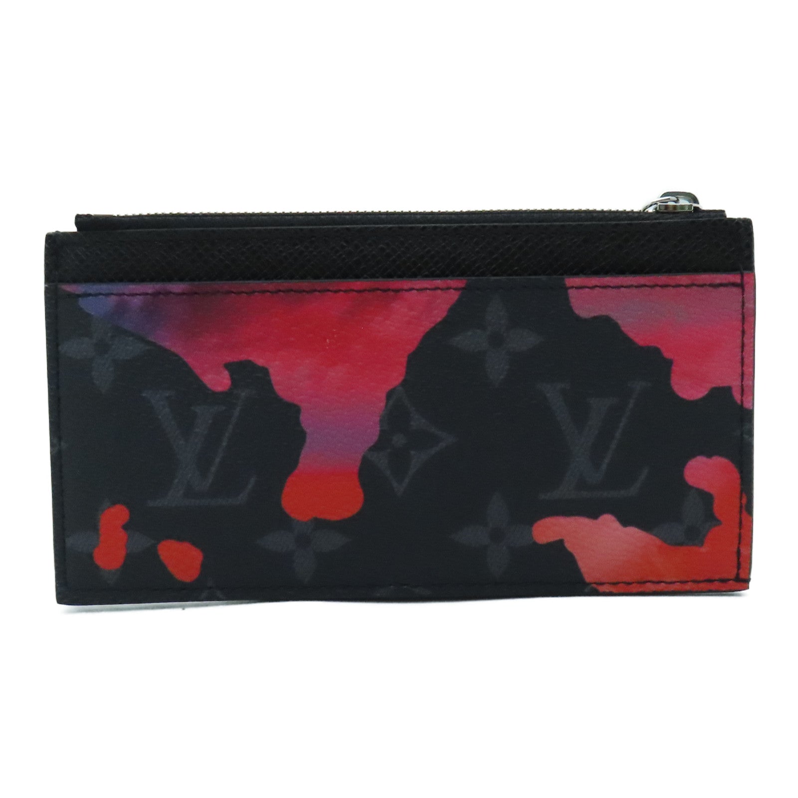 LOUIS VUITTON Monogram Coin Case holder银扣零钱包黑色/彩色