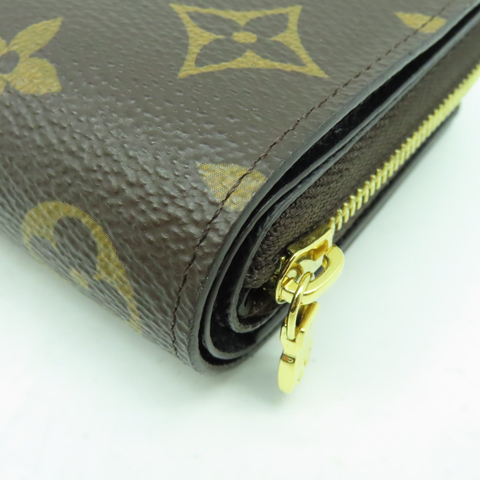 LOUIS VUITTON Monogram Lou金扣錢包啡色