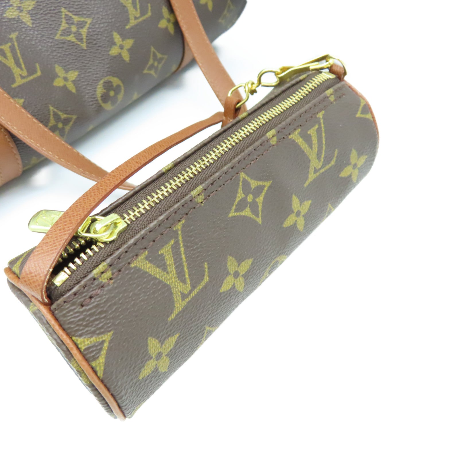 LOUIS VUITTON Monogram Papillon GM Old Model Handbag金扣手挽袋啡色
