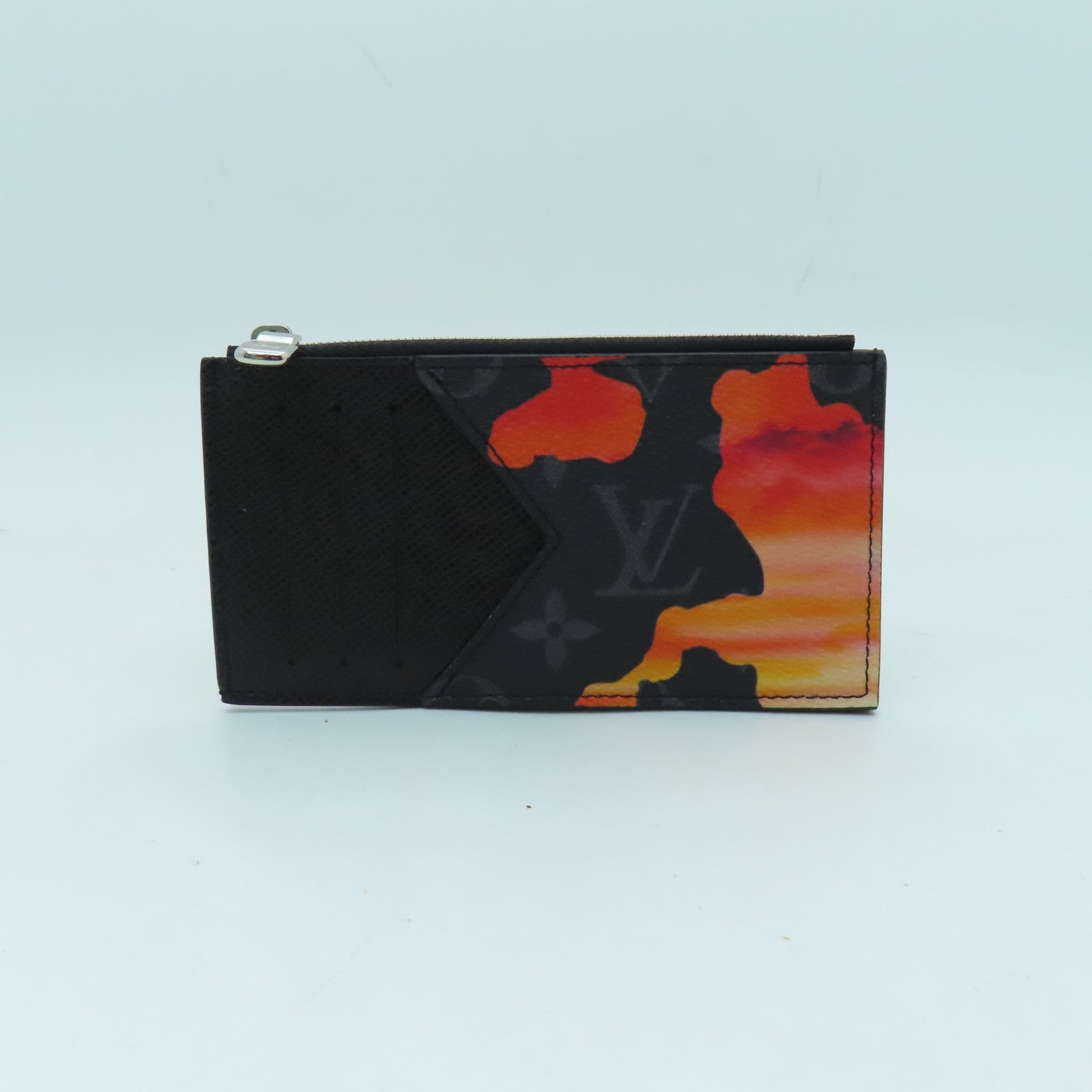 LOUIS VUITTON Monogram Coin Case holder银扣零钱包黑色/彩色