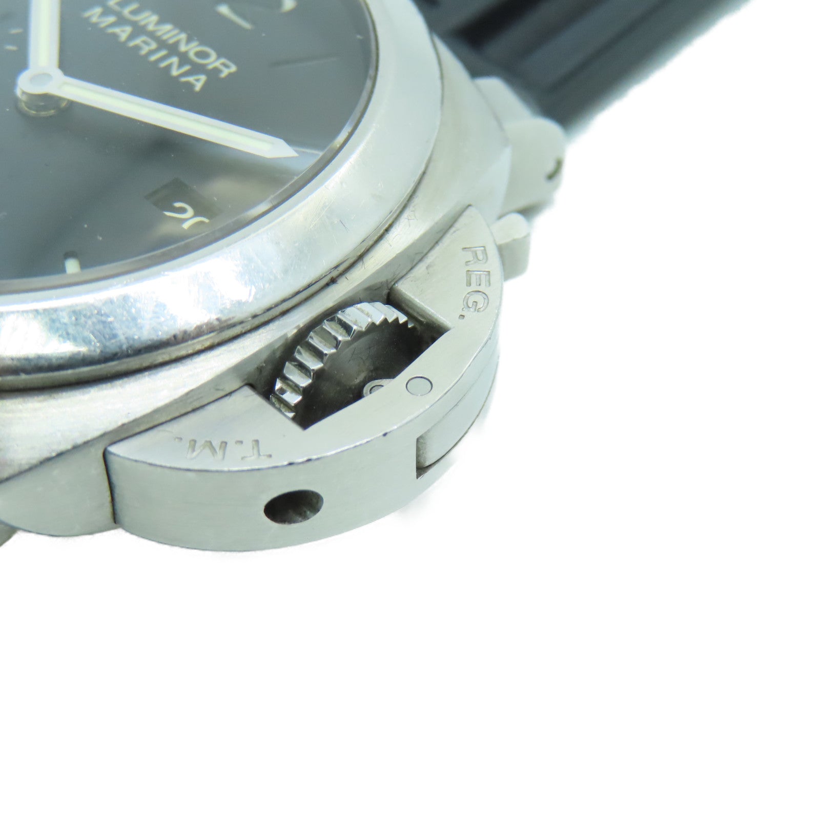 PANERAI Luminor 44mm Stainless Steel Rubber Band Watch Automatic Movement Black