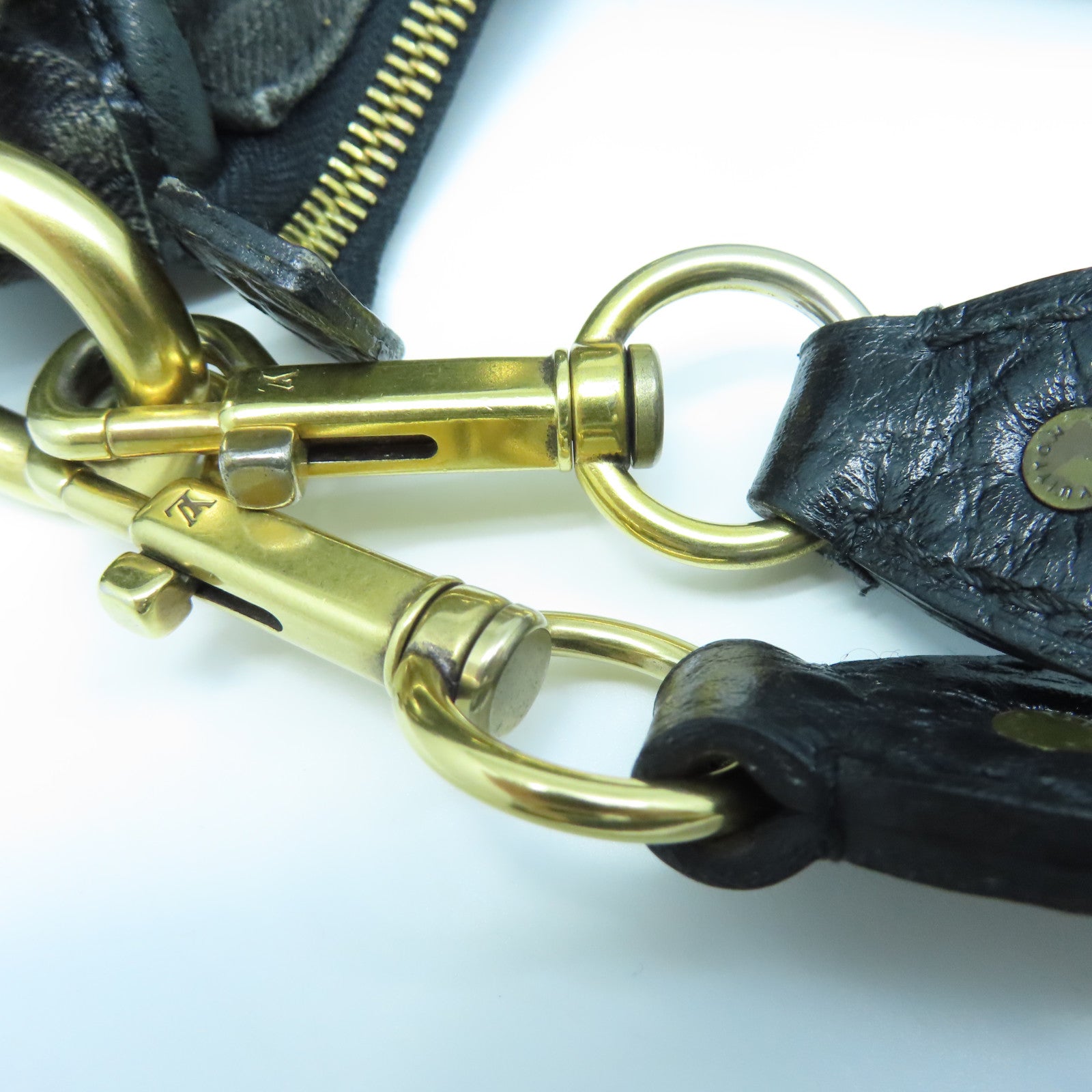 LOUIS VUITTON Mono-Denim Neo Cabby MM金扣手挽肩背兩用袋黑色