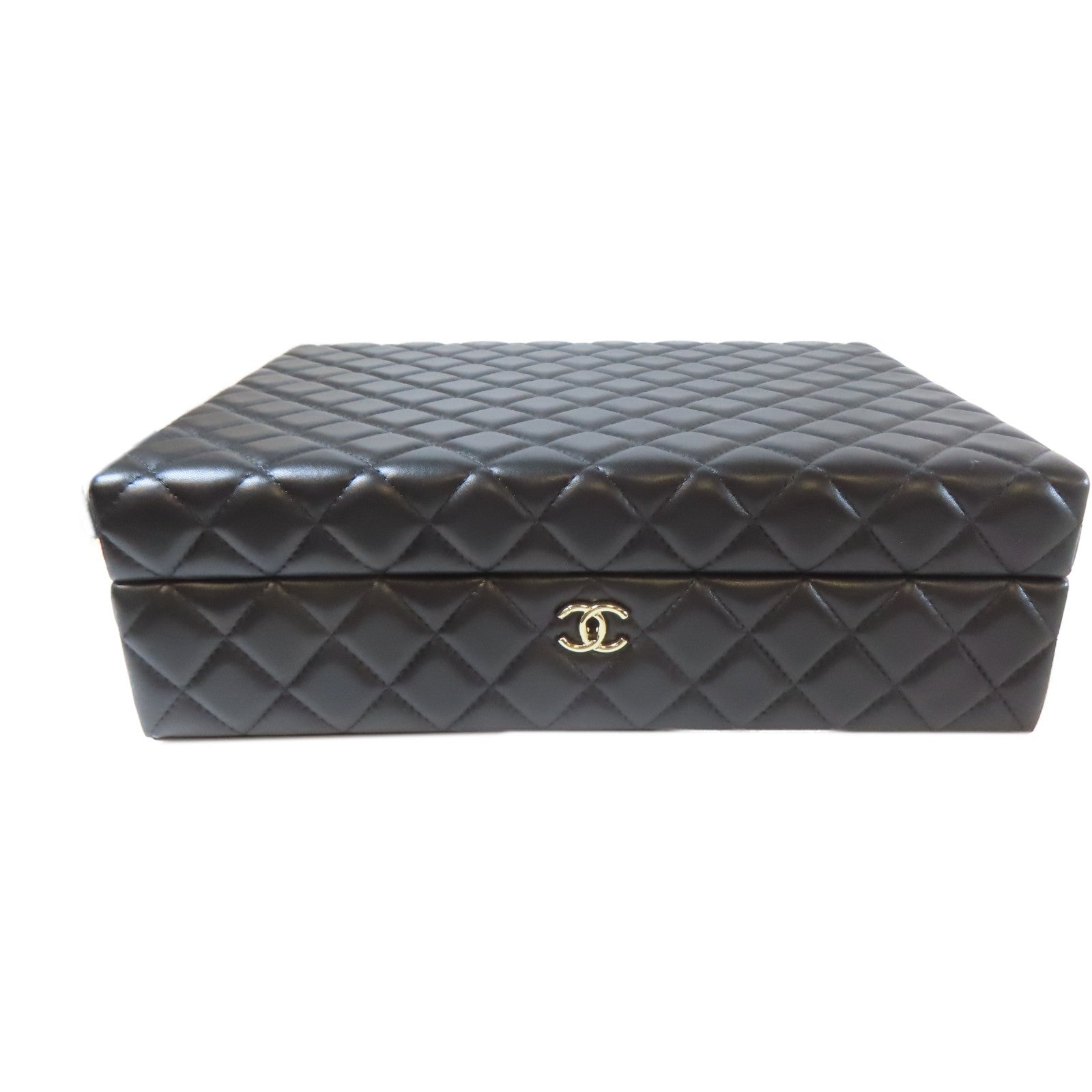 CHANEL 菱格牛皮皮革Mini Bag Set金扣/銀扣鏈帶肩背袋白色