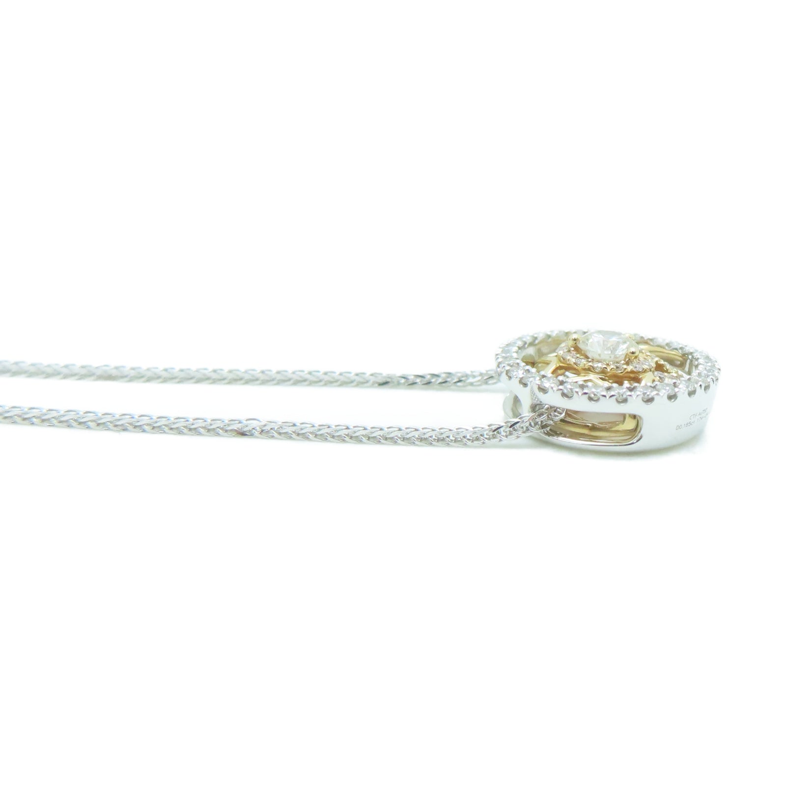 JEWELRY 18K白金Diamond 4.7g 0.185ct钻石项链