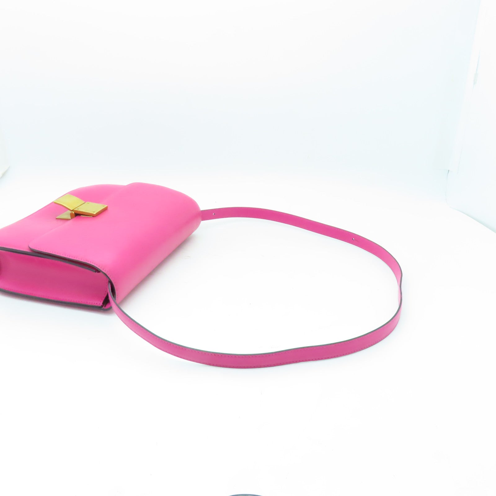 CELINE 牛皮皮革2 Way Shoulder金扣肩背袋粉紅色
