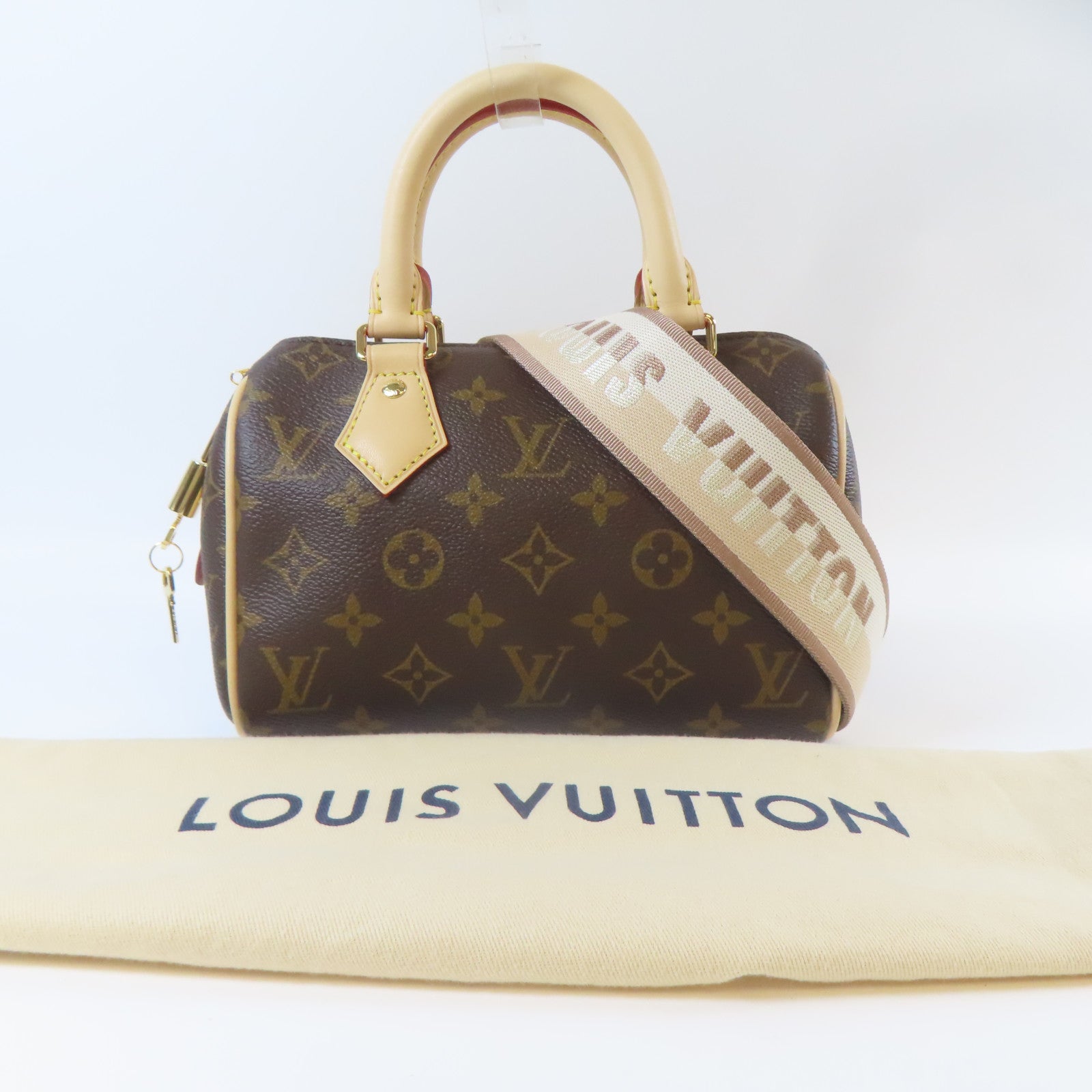 LOUIS VUITTON Monogram Speedy Bandouliere 20金扣手挽肩背兩用袋啡色