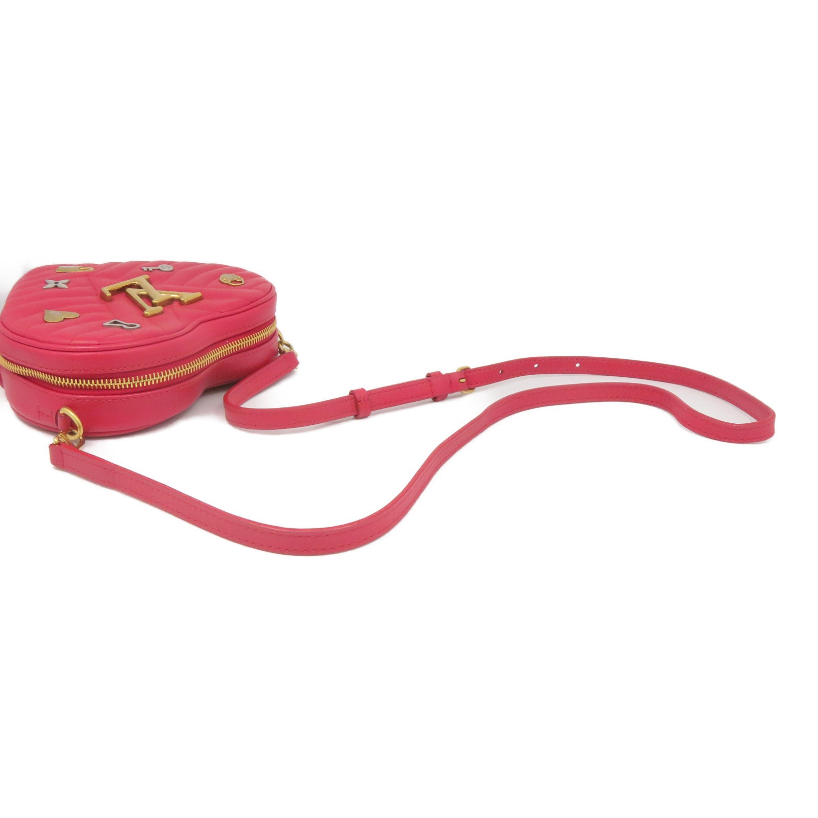 LOUIS VUITTON 【激减优惠】牛皮皮革New Wave Heart Bag金扣链带肩背袋红色