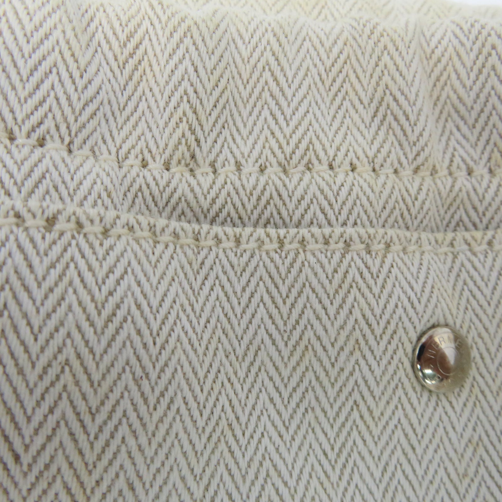 HERMES 帆布Inner Bag銀扣手拿包白色