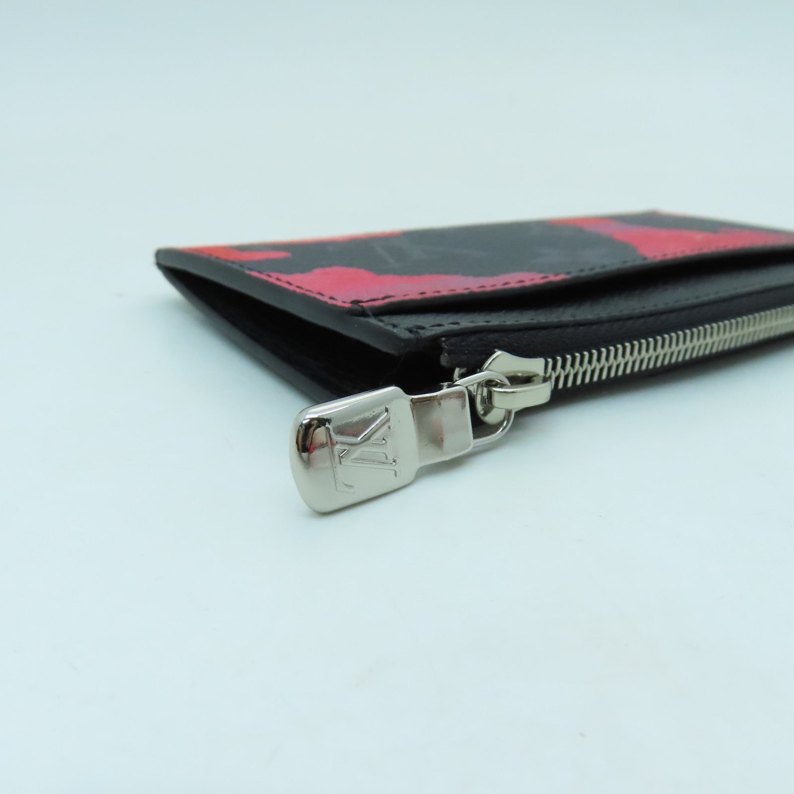 LOUIS VUITTON Monogram Coin Case holder银扣零钱包黑色/彩色
