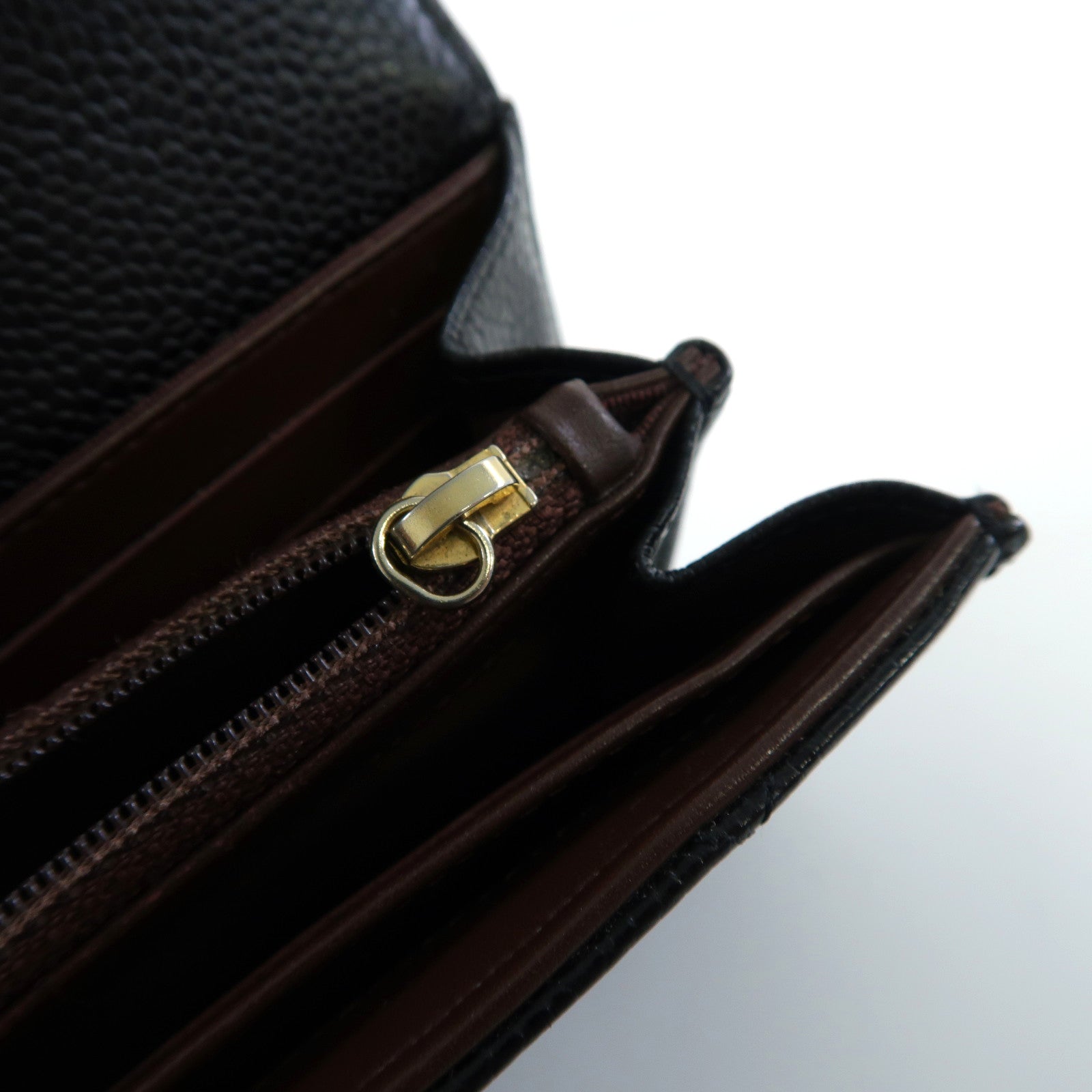 CHANEL 菱格Caviar皮革Long Wallet金扣長錢包黑色