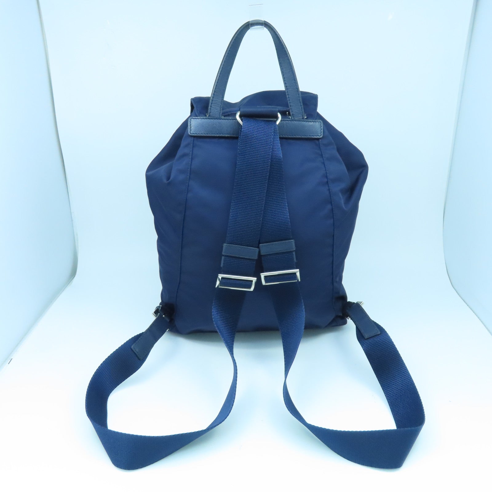 PRADA 尼龙Backpack银扣背包深蓝色