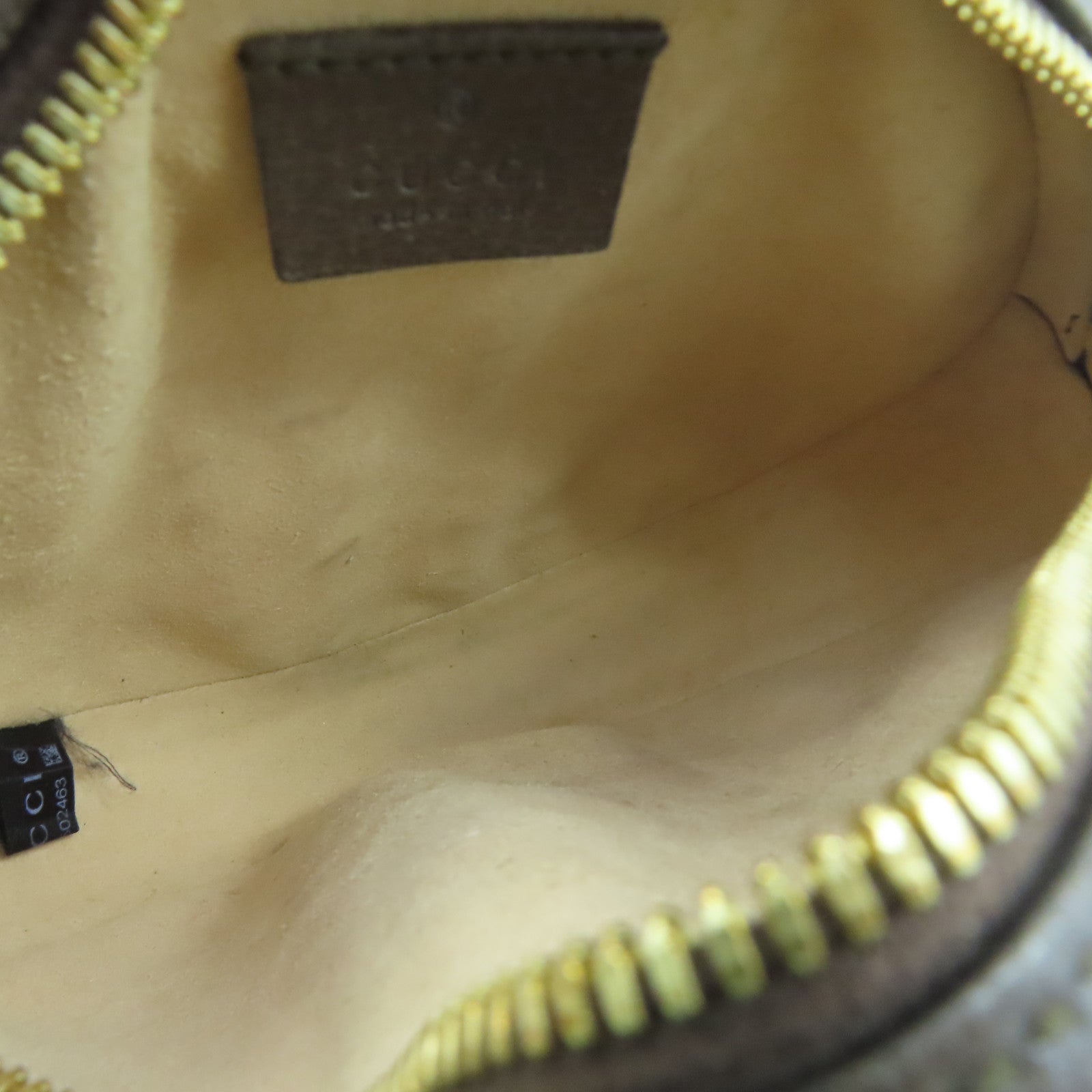 GUCCI 塗層帆布Ophidia GG金扣鏈帶肩背袋啡色
