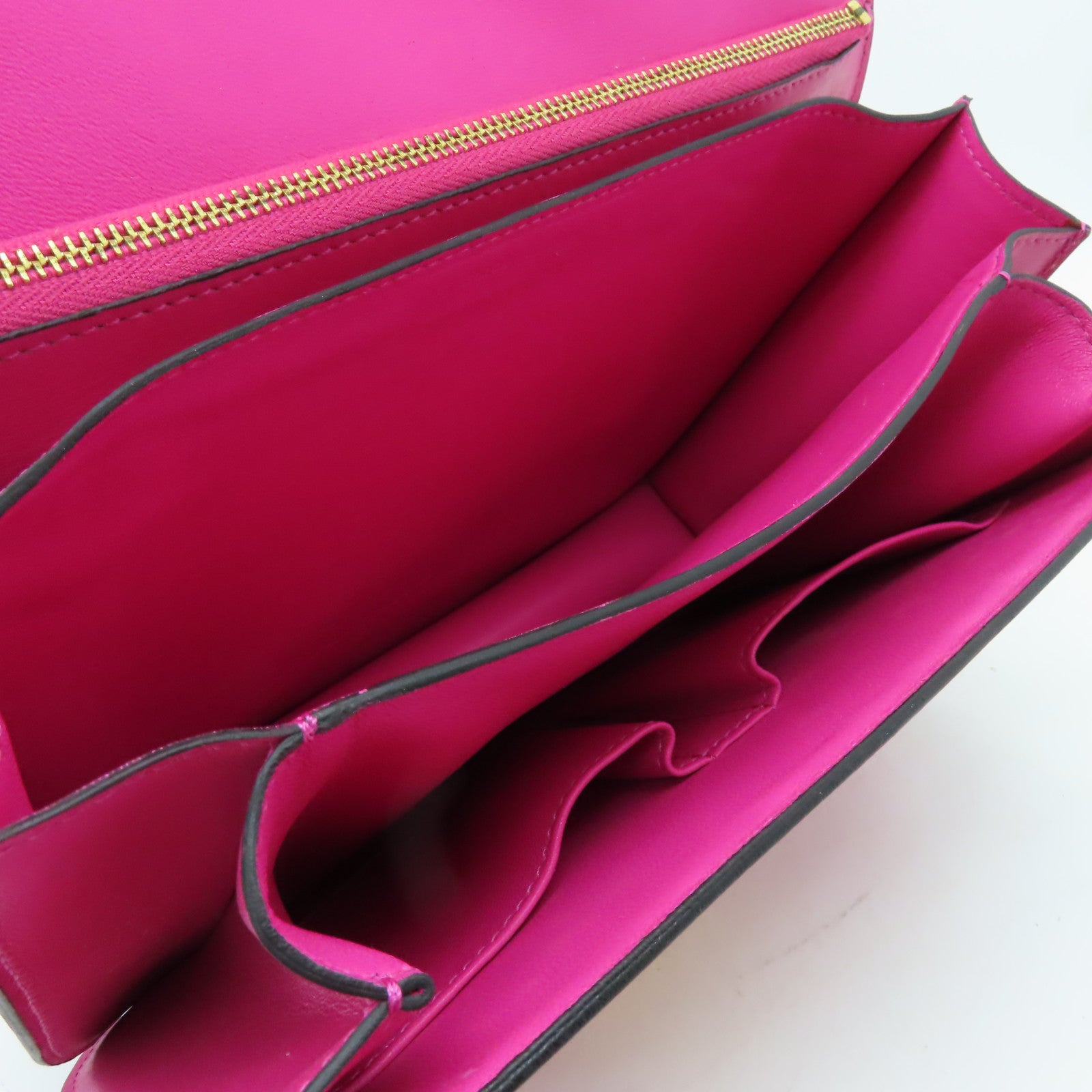 CELINE 牛皮皮革2 Way Shoulder金扣肩背袋粉紅色
