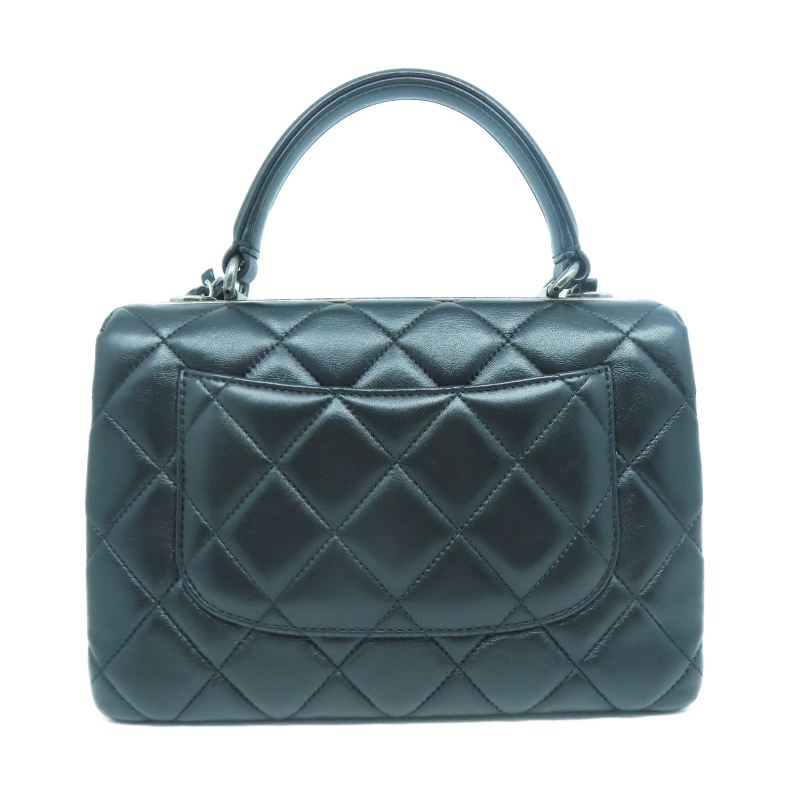 CHANEL 【激減優惠】菱格牛皮皮革Chain Shoulder黑扣手挽肩背兩用袋黑色