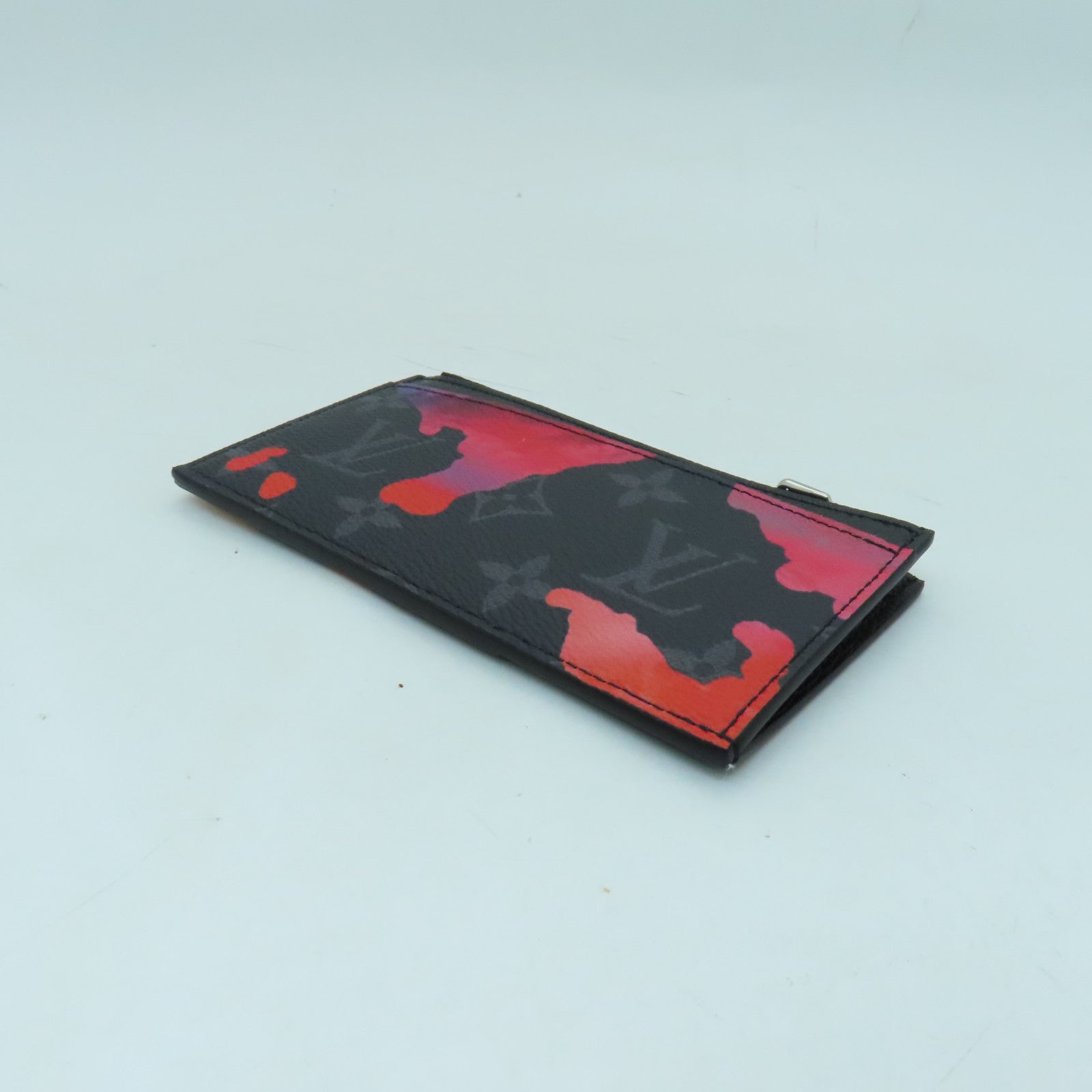 LOUIS VUITTON Monogram Coin Case holder银扣零钱包黑色/彩色