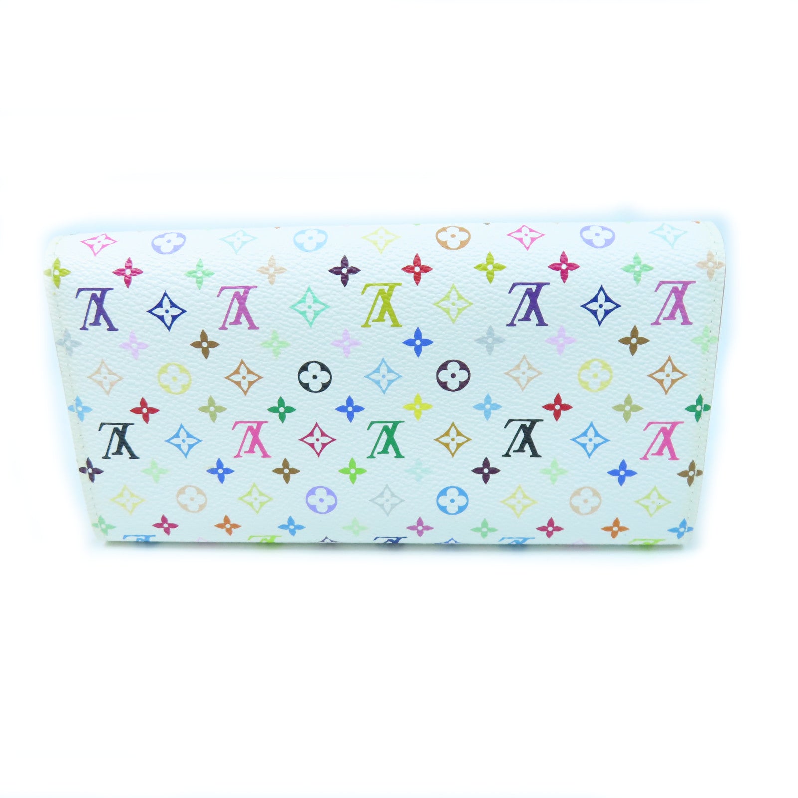 LOUIS VUITTON Monogram Multicolore Portefeuille Sarah Wallet金扣長錢包白色