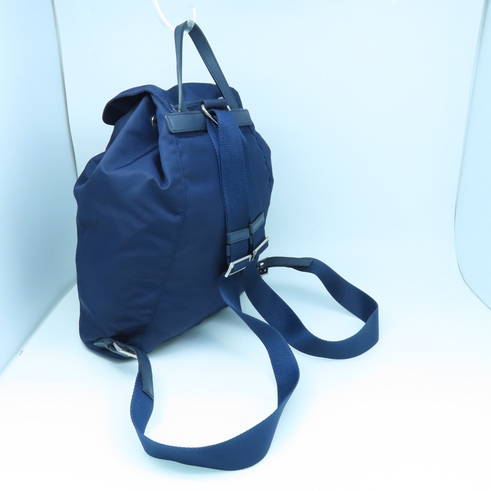 PRADA 尼龙Backpack银扣背包深蓝色