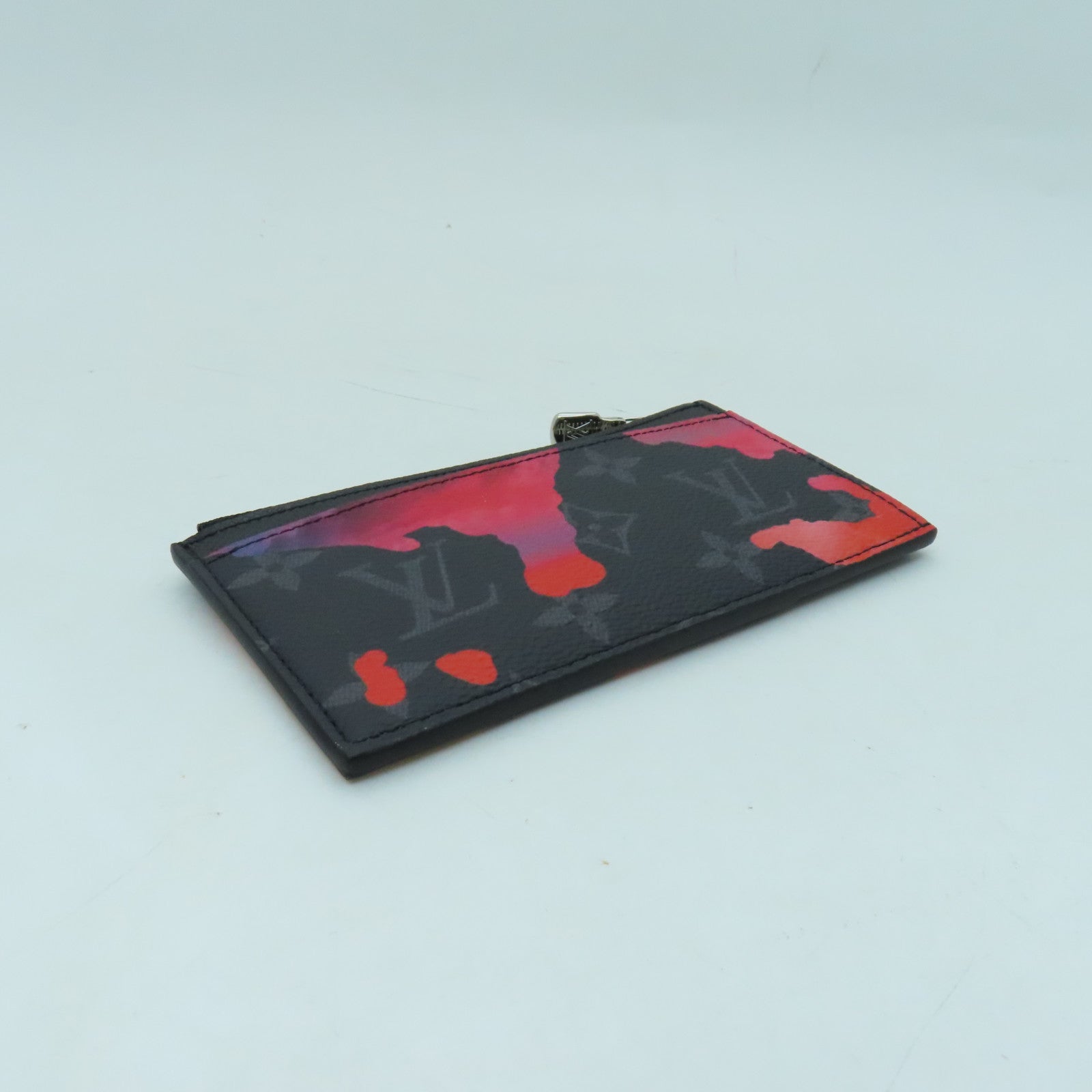 LOUIS VUITTON Monogram Coin Case holder银扣零钱包黑色/彩色