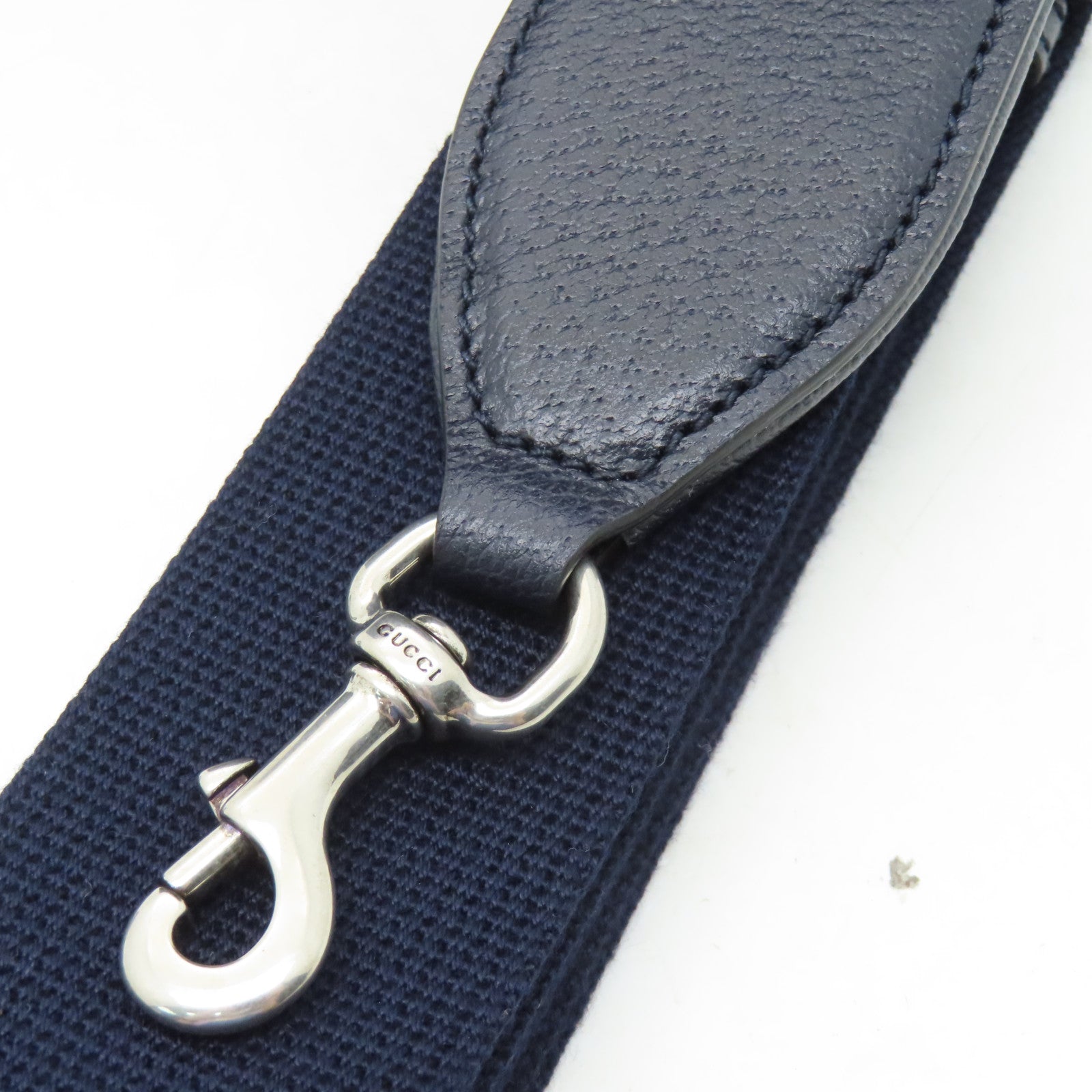 GUCCI 塗層帆布2 Way Shoulder bag銀扣手挽肩背兩用袋深藍色
