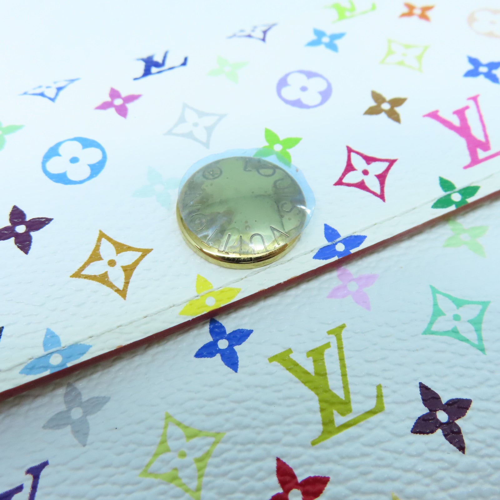 LOUIS VUITTON Monogram Multicolore Portefeuille Sarah Wallet金扣長錢包白色