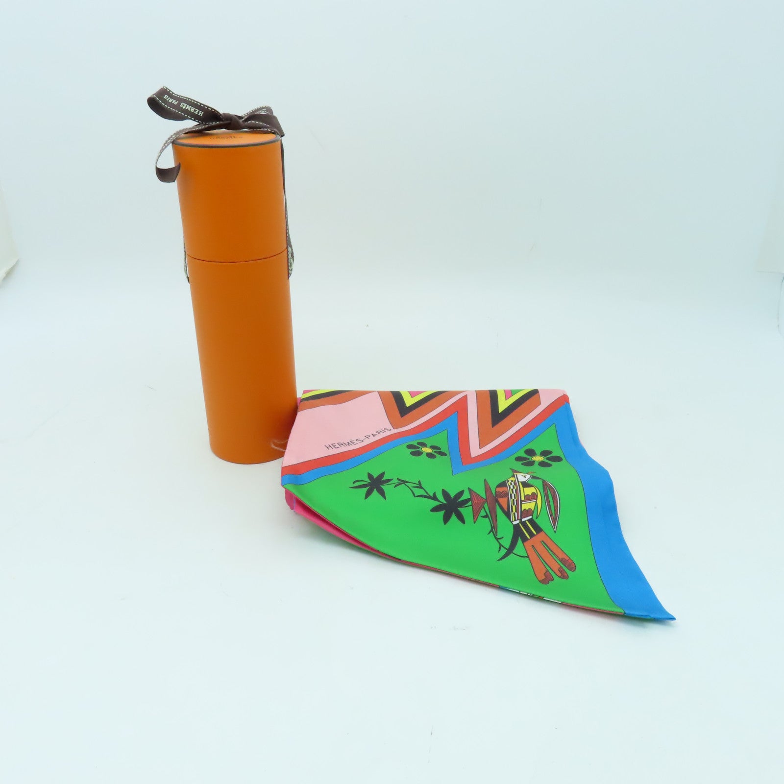 HERMES 絲質Maxi Twilly絲巾彩色