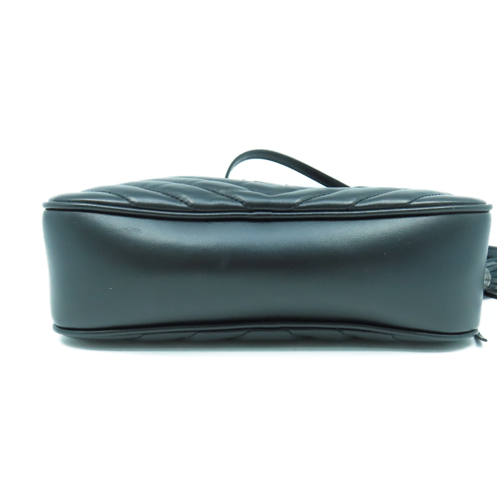 SAINT LAURENT 牛皮皮革Shoulder Bag銀扣肩背袋黑色