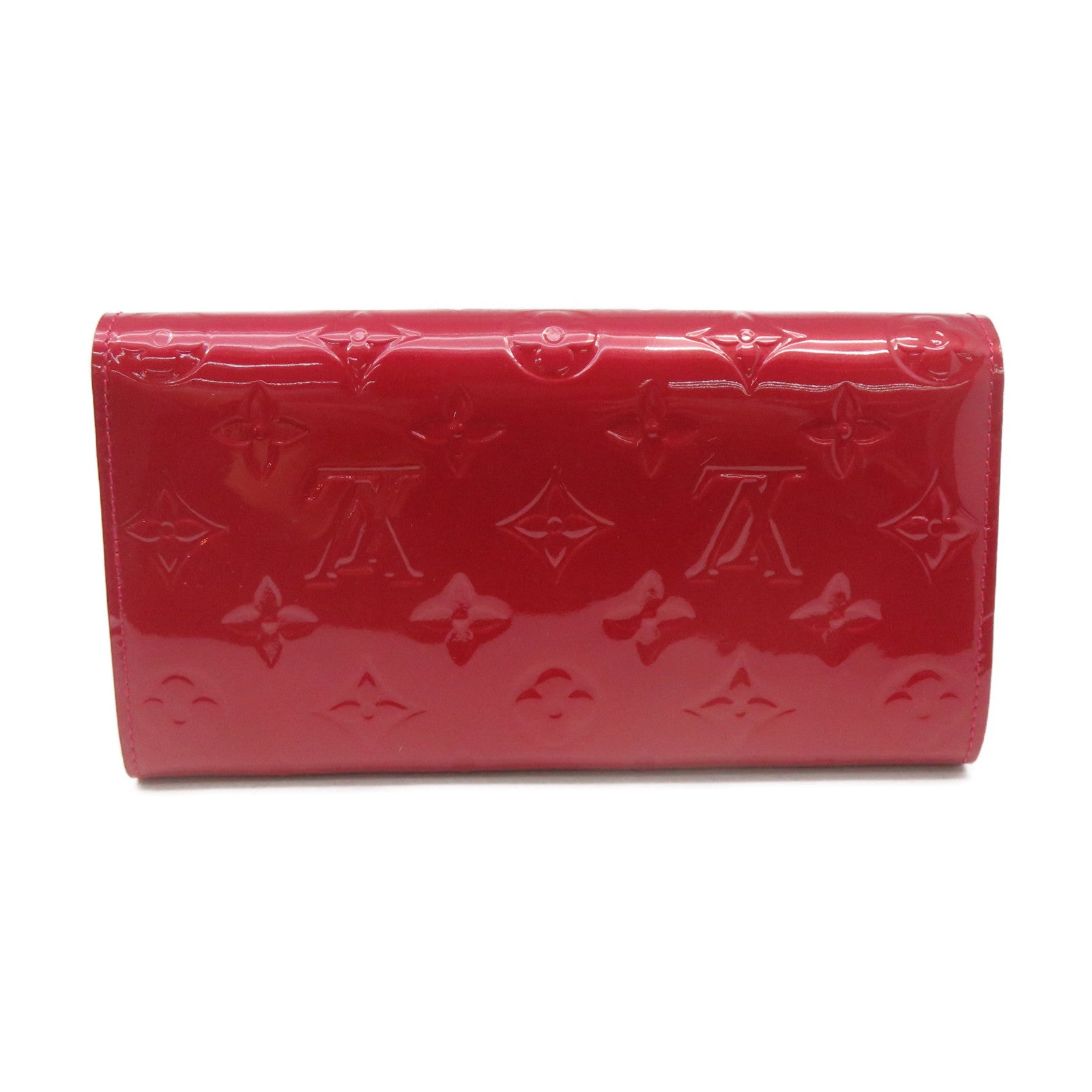 LOUIS VUITTON Vernis Sarah Zipper Long Wallet gold buckle zipper