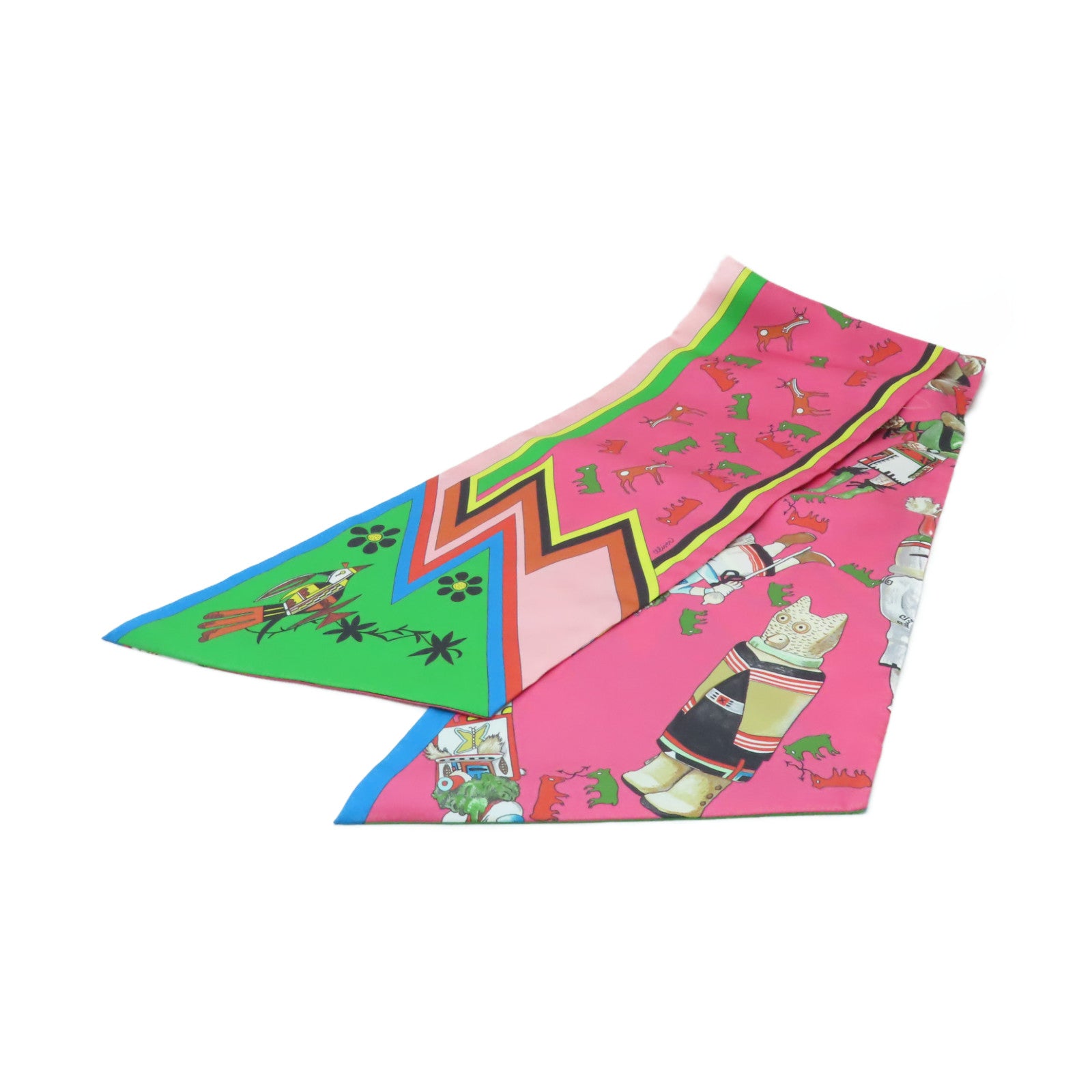 HERMES 絲質Maxi Twilly絲巾彩色