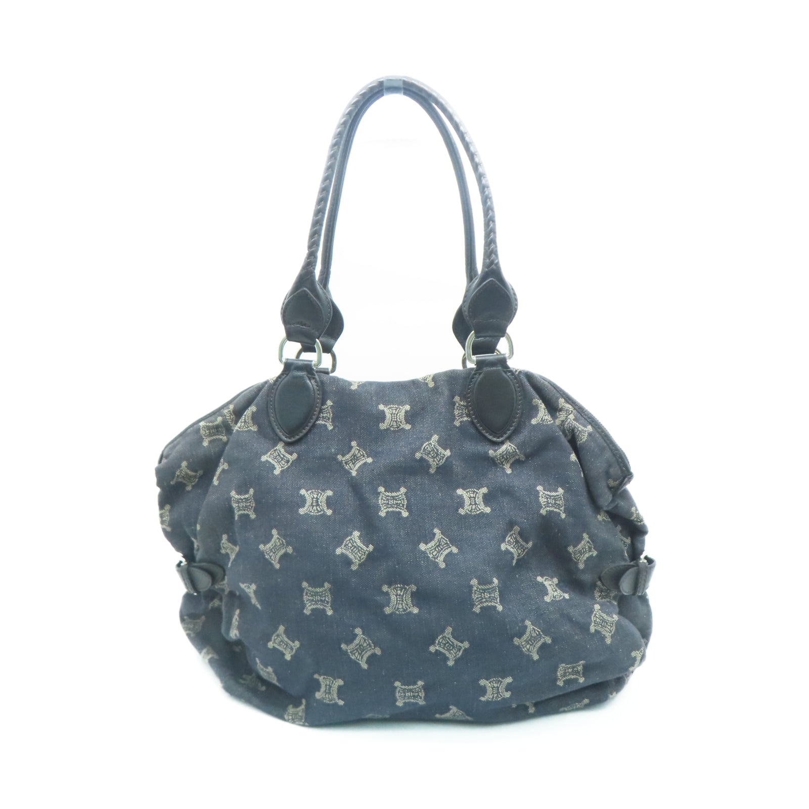 CELINE 帆布Shoulder Bag银扣肩背袋黑色