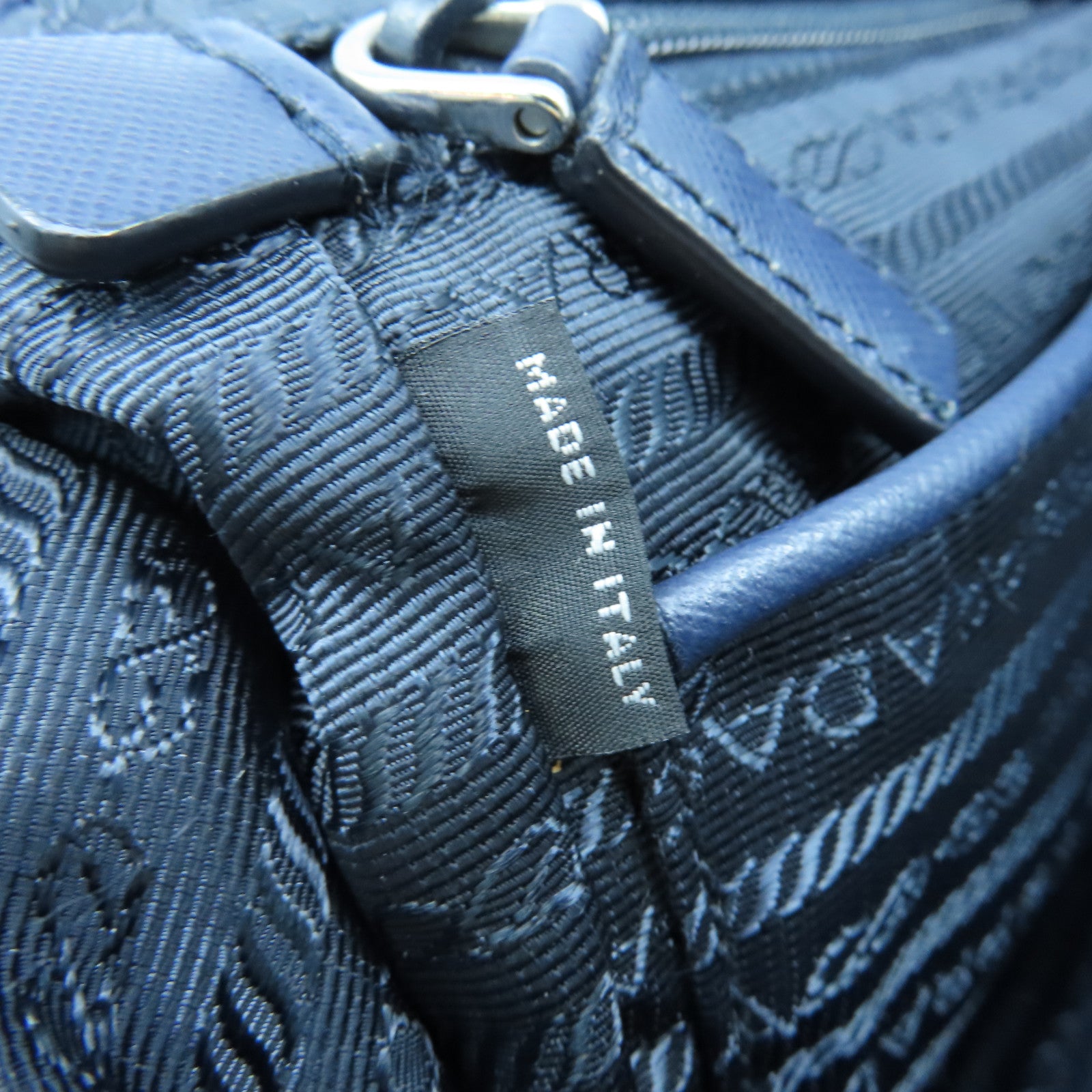 PRADA 尼龙Backpack银扣背包深蓝色