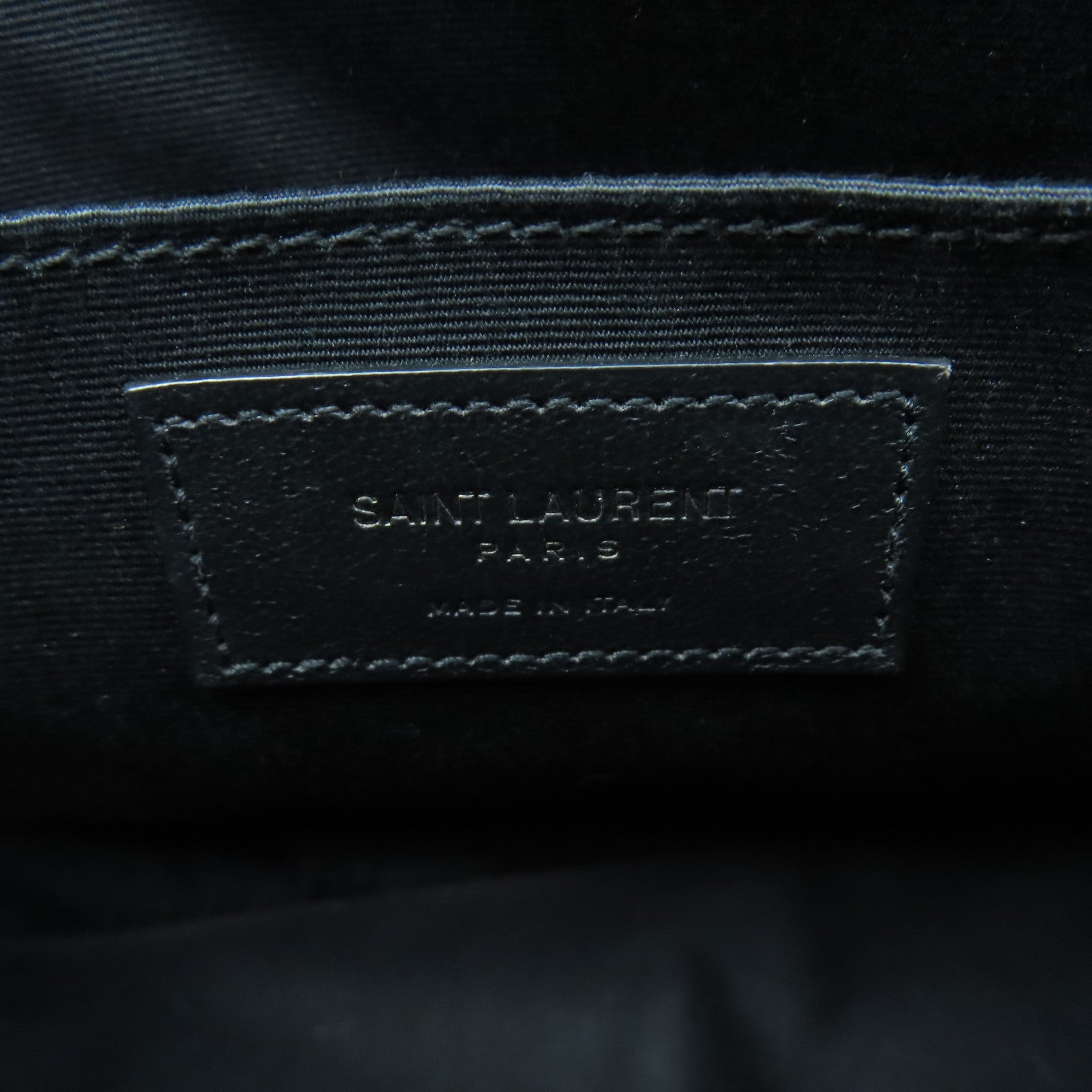 SAINT LAURENT 牛皮皮革Shoulder Bag銀扣肩背袋黑色