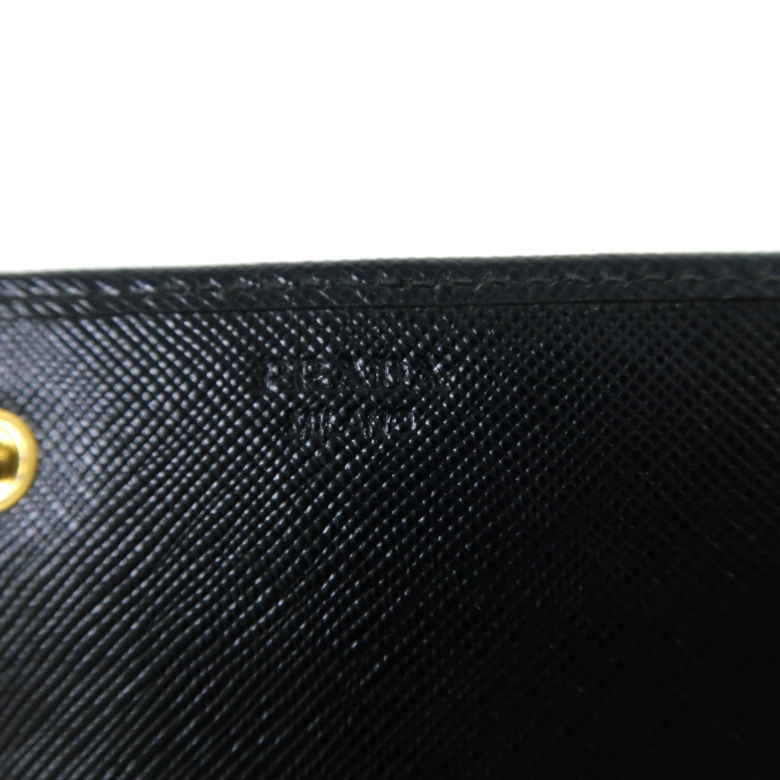 PRADA Saffiano皮革Long Wallet金扣長錢包黑色