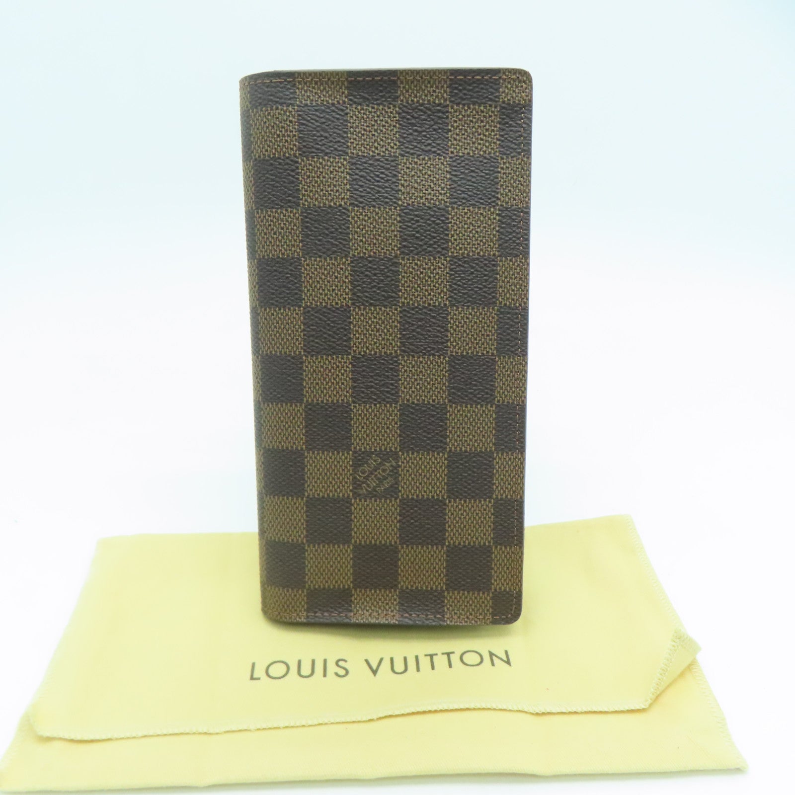 LOUIS VUITTON Damier Brazza金扣长钱包啡色