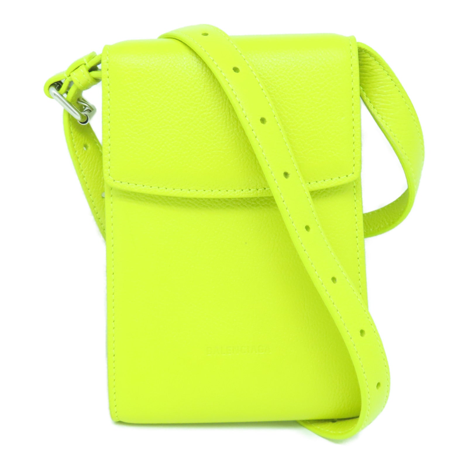 BALENCIAGA 牛皮皮革Shoulder Bag银扣肩背袋黄色