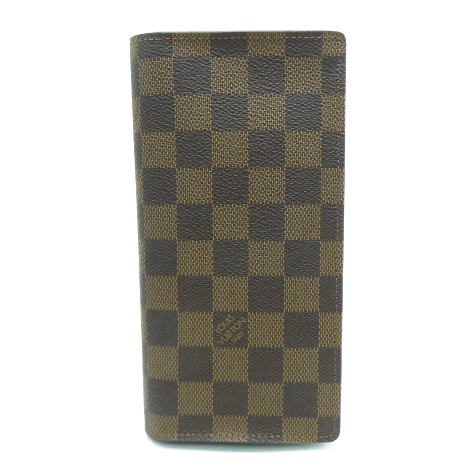 LOUIS VUITTON Damier Brazza金扣长钱包啡色