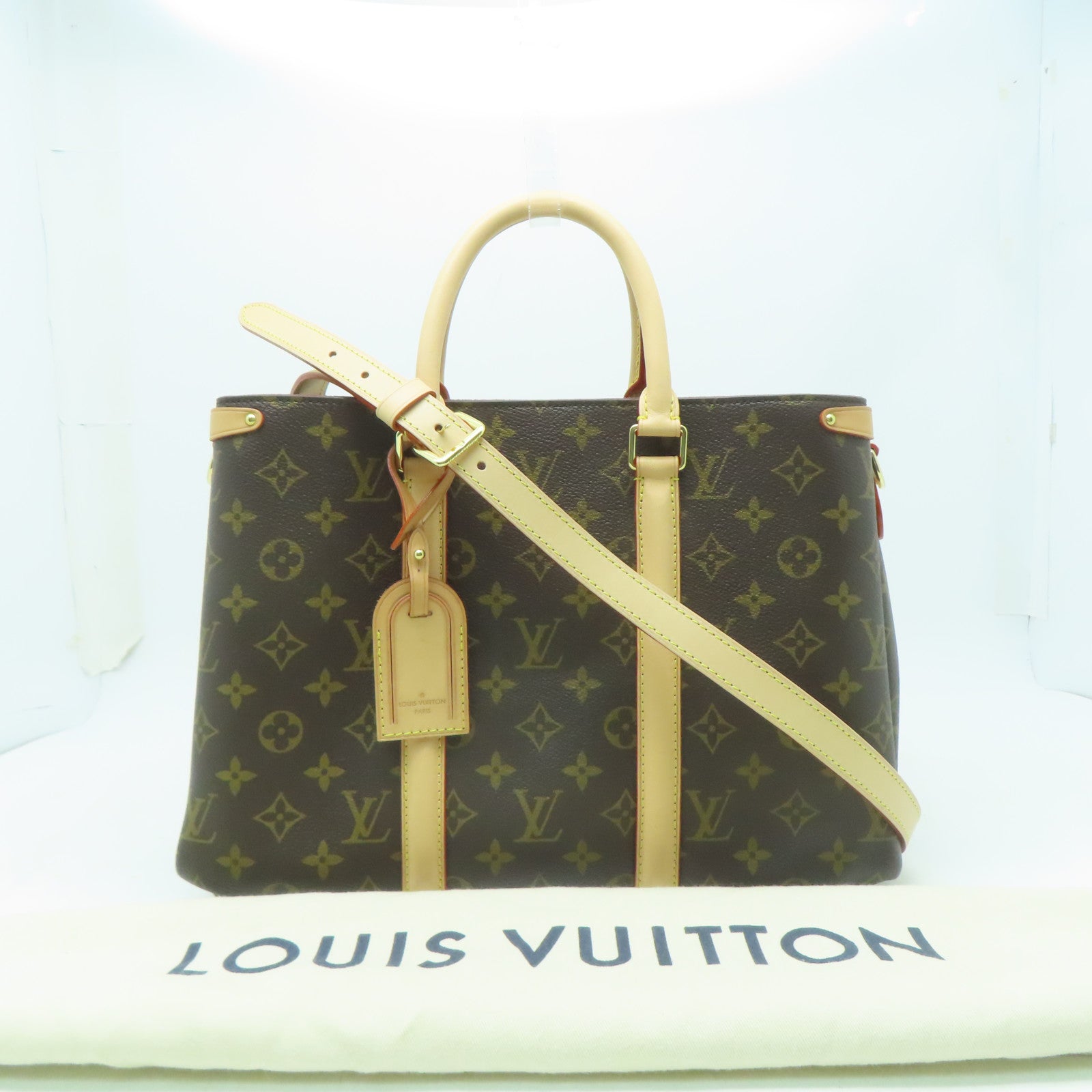 LOUIS VUITTON Monogram Soufflot BB金扣手挽肩背兩用袋啡色